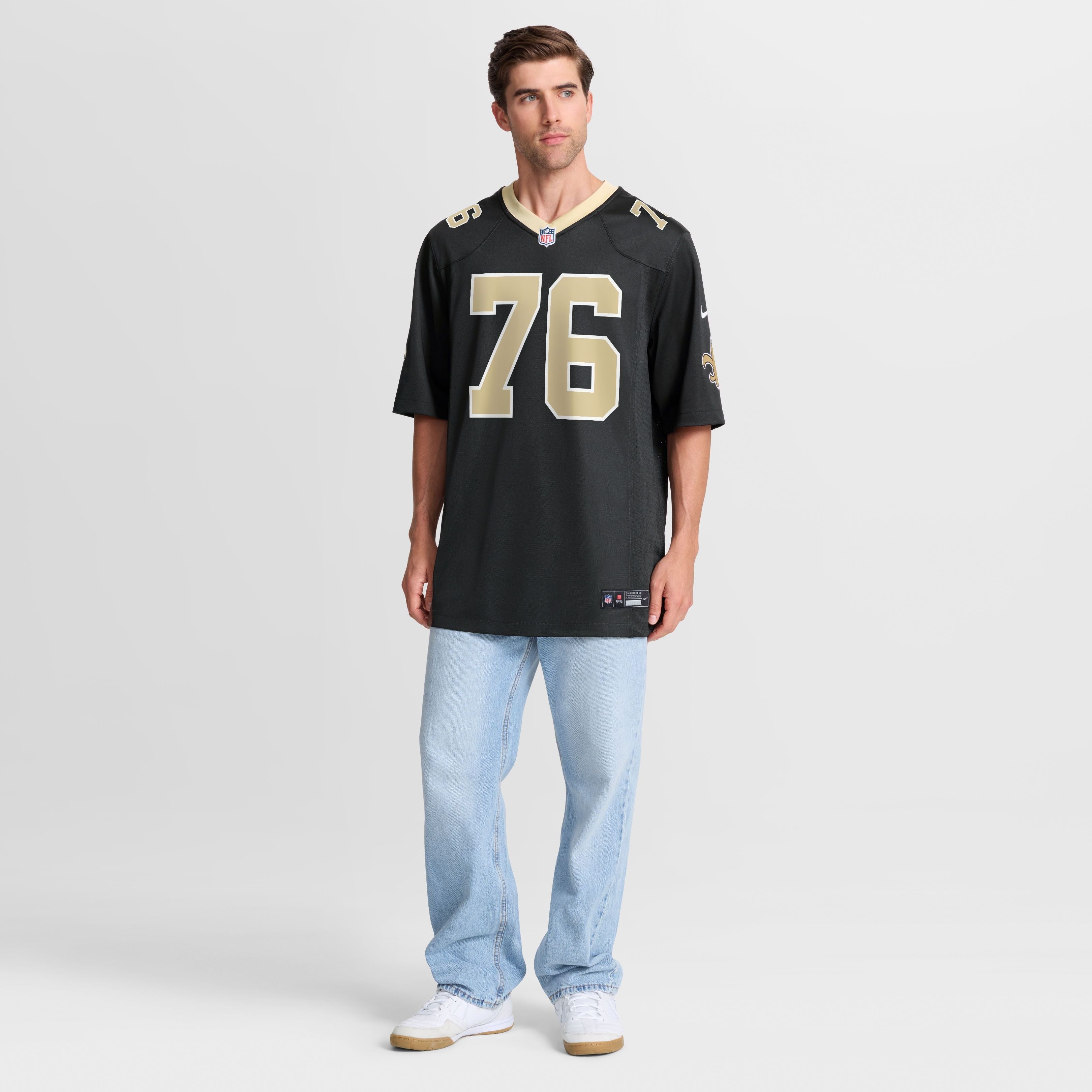Men's New Orleans Saints David Edwards Nike Black Team Game Jersey