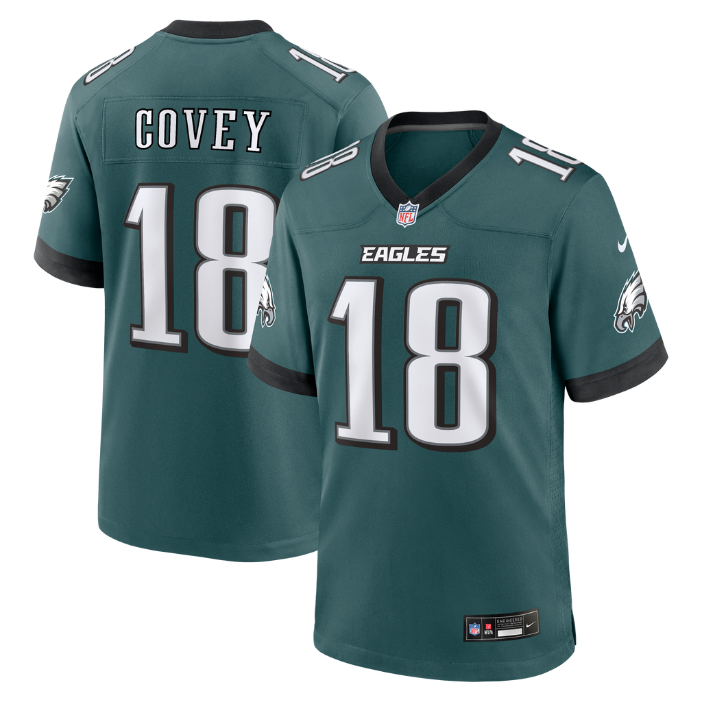 Men's Philadelphia Eagles Britain Covey Nike Midnight Green Team Game Jersey