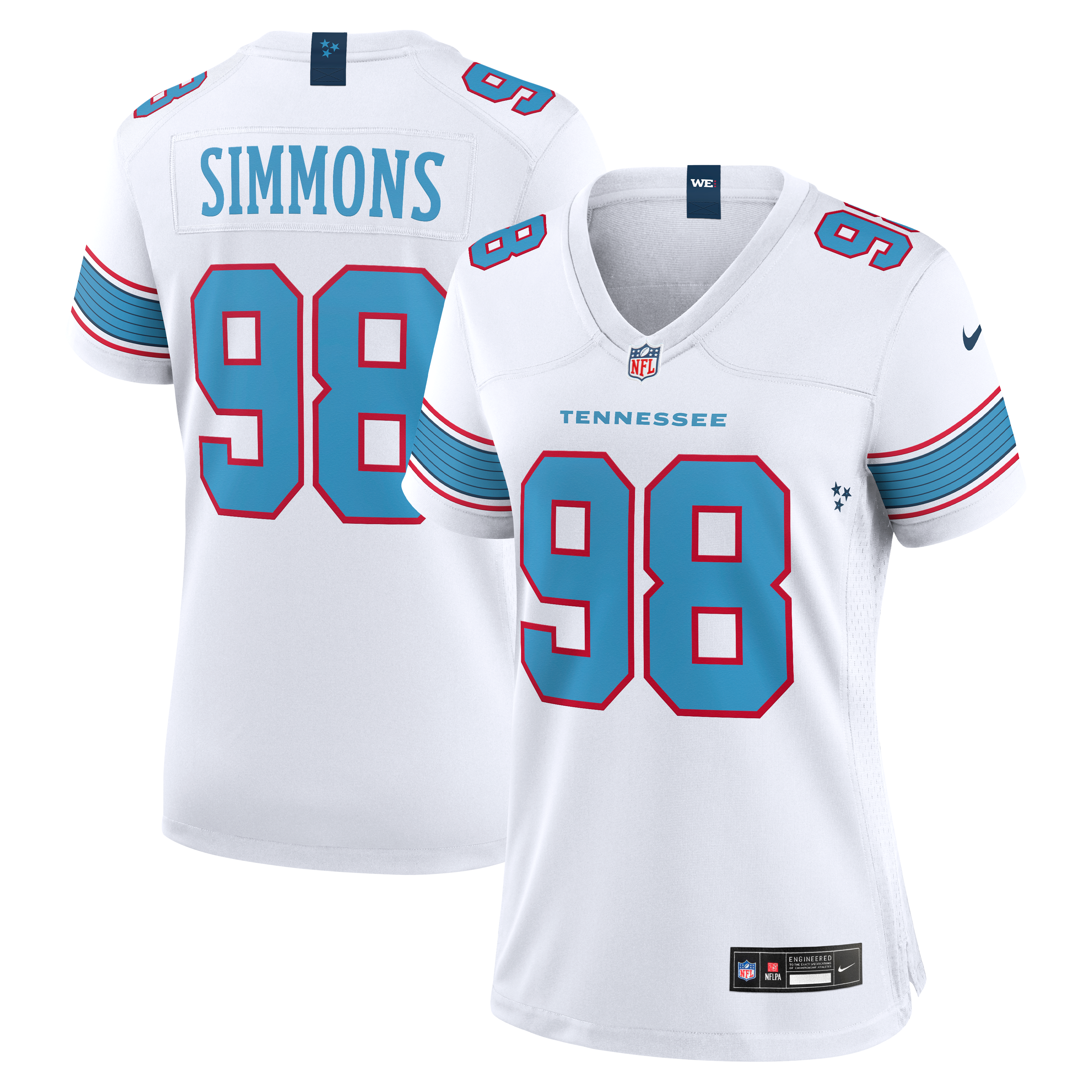 Women's Tennessee Titans Jeffery Simmons Nike White Game Jersey