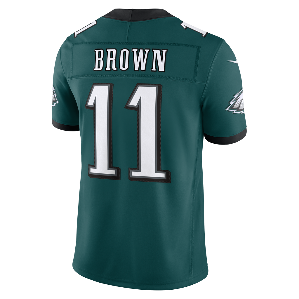 Men's Philadelphia Eagles Aj Brown Nike Midnight Green Team Vapor Fuse Stitched Limited Jersey