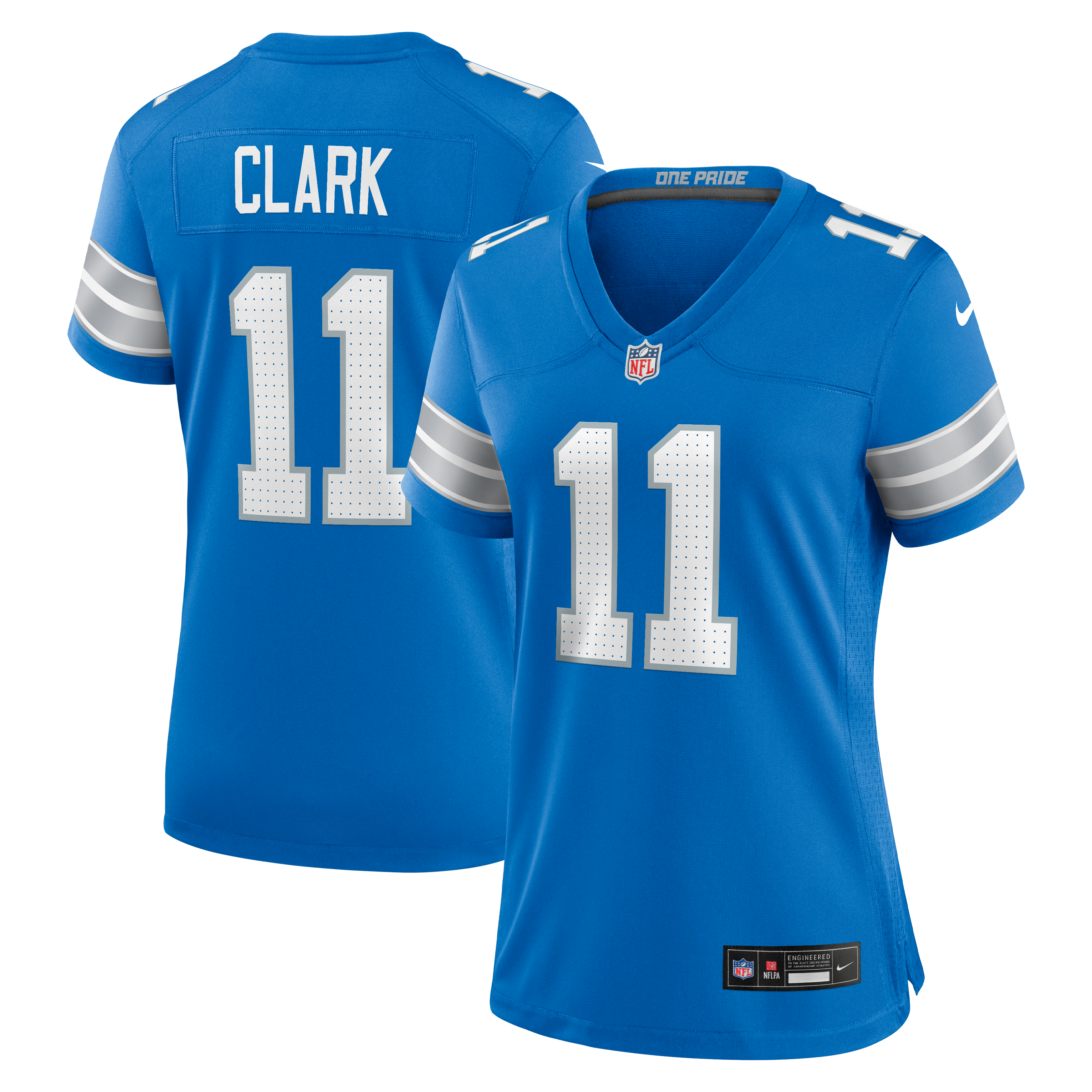 Women's Detroit Lions Damone Clark Nike Blue Team Game Jersey