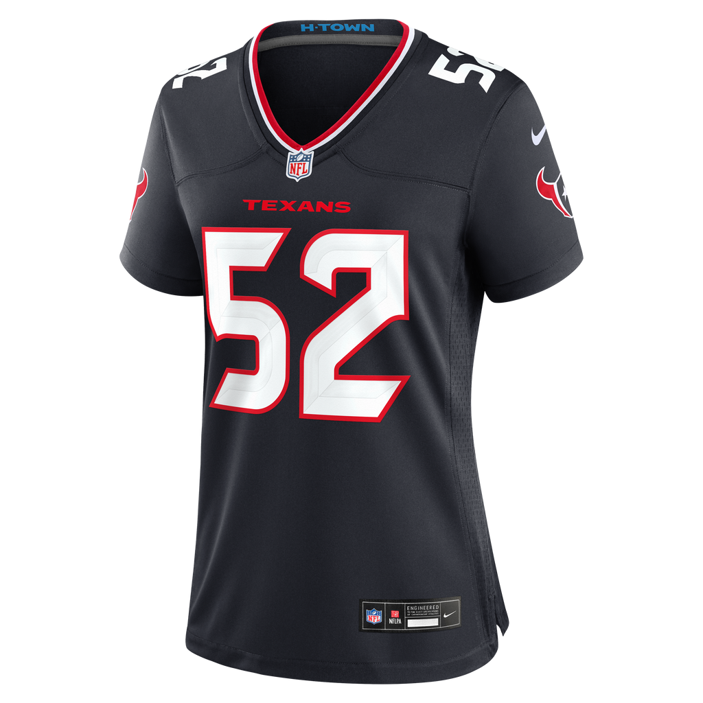 Women's Houston Texans Xavier Thomas Nike Navy Team Game Jersey