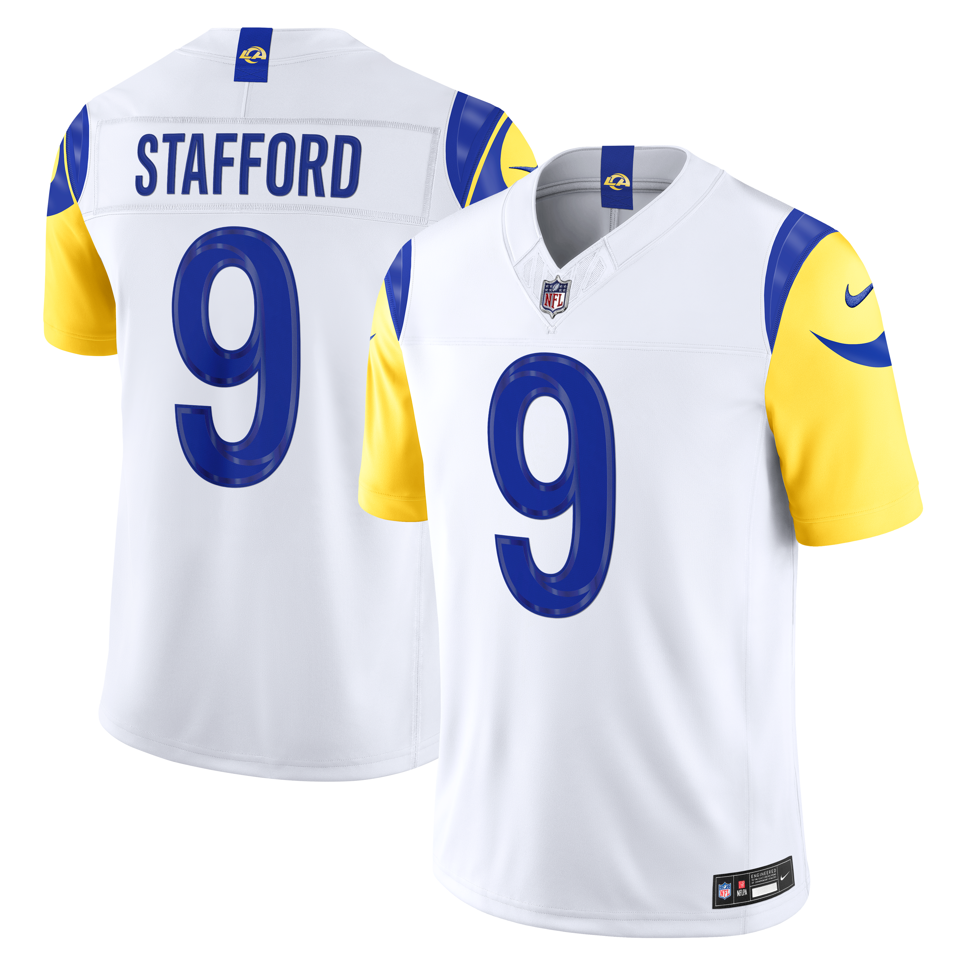 Men's Los Angeles Rams Matthew Stafford Nike White Vapor Fuse Stitched Limited Jersey
