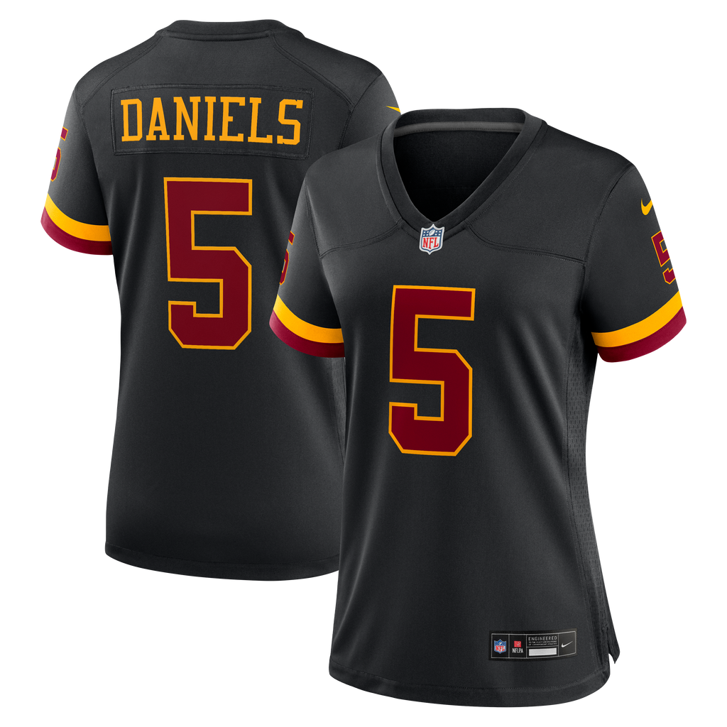 Women's Washington Commanders Jayden Daniels Nike Black Hail Raiser Alternate Game Jersey