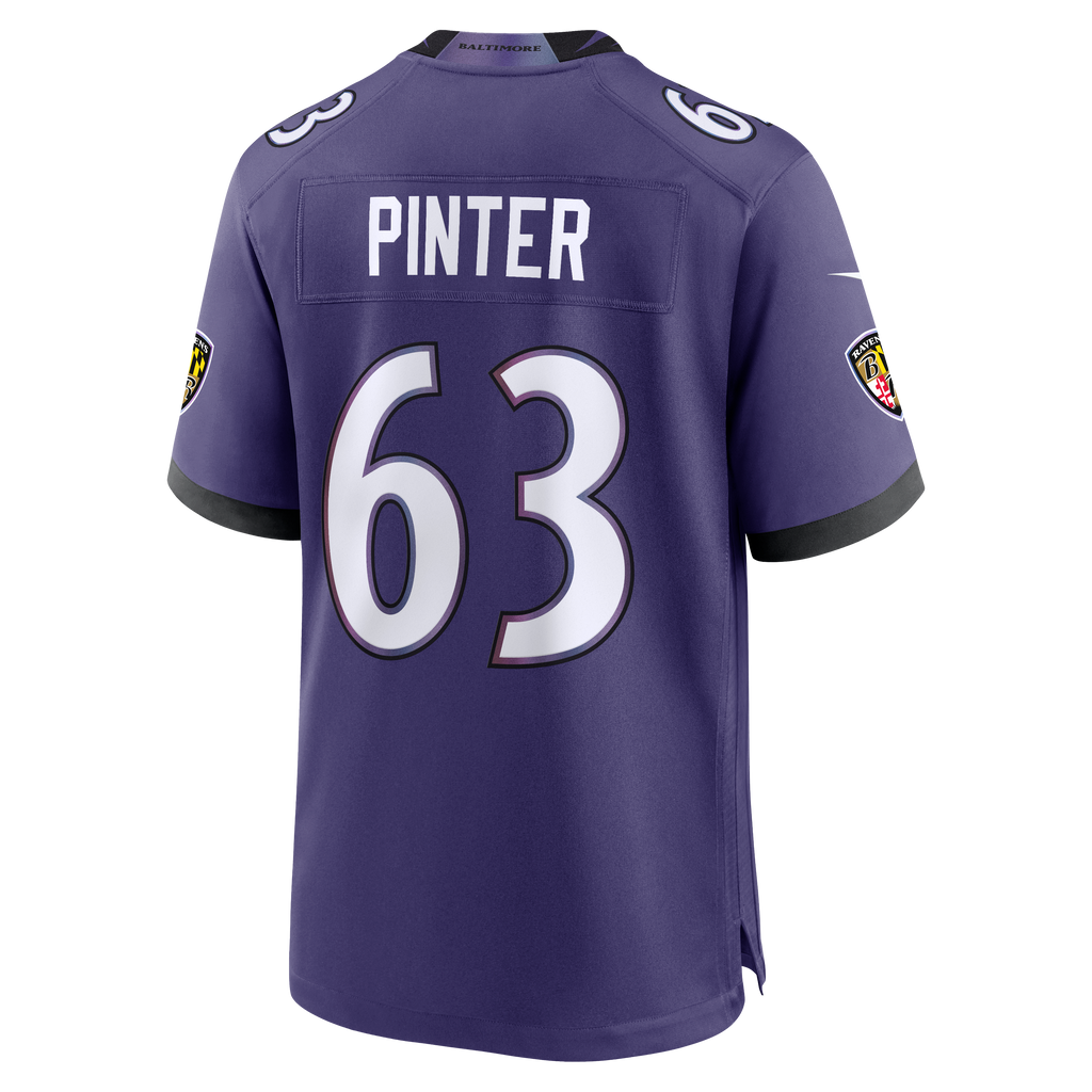Men's Baltimore Ravens Danny Pinter Nike Purple Team Game Jersey