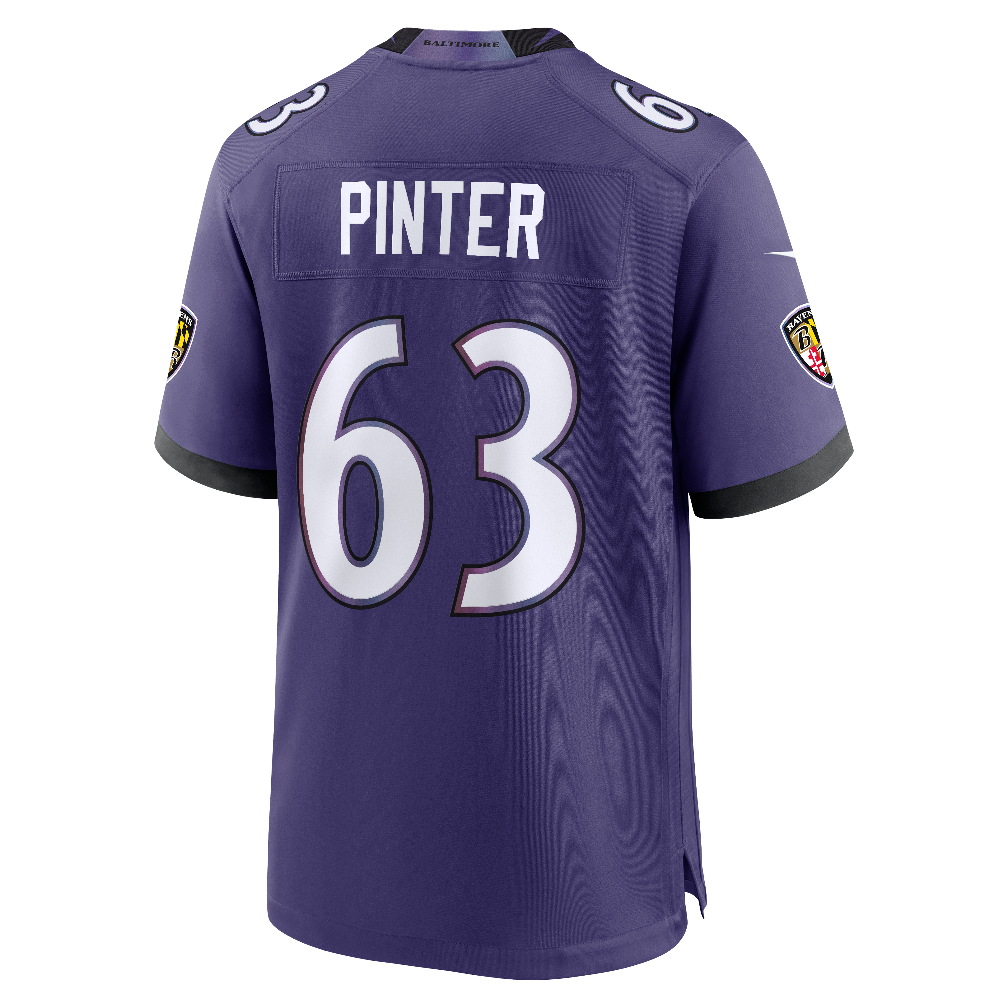 Men's Baltimore Ravens Danny Pinter Nike Purple Team Game Jersey
