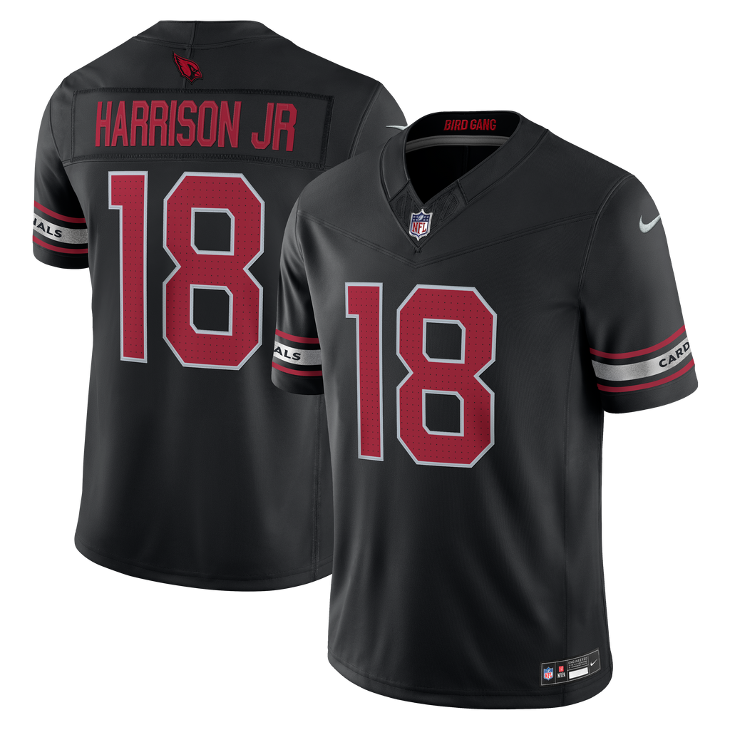 Men's Arizona Cardinals Marvin Harrison Jr Nike Black Alternate Vapor Fuse Stitched Limited Jersey