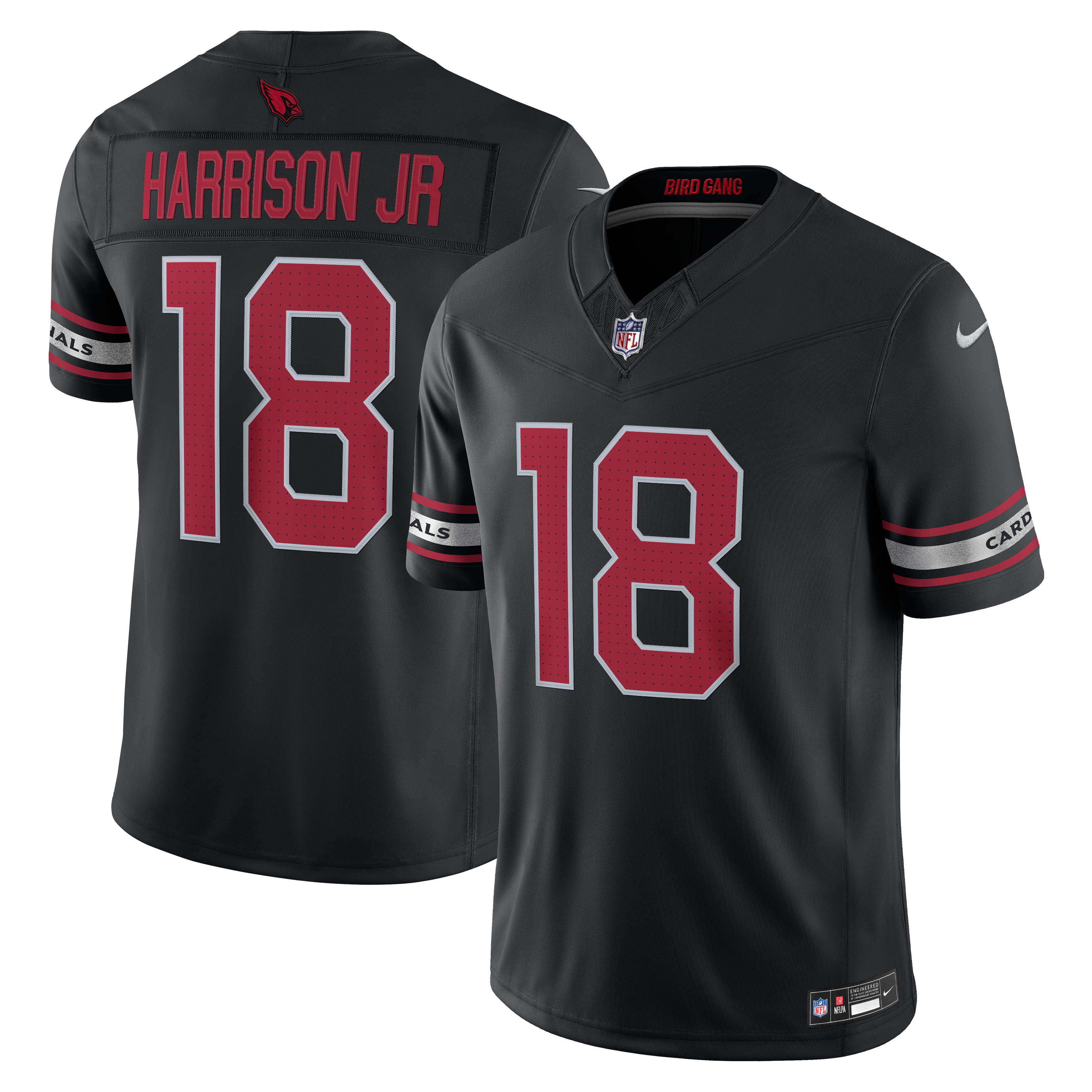 Men's Arizona Cardinals Marvin Harrison Jr Nike Black Alternate Vapor Fuse Stitched Limited Jersey