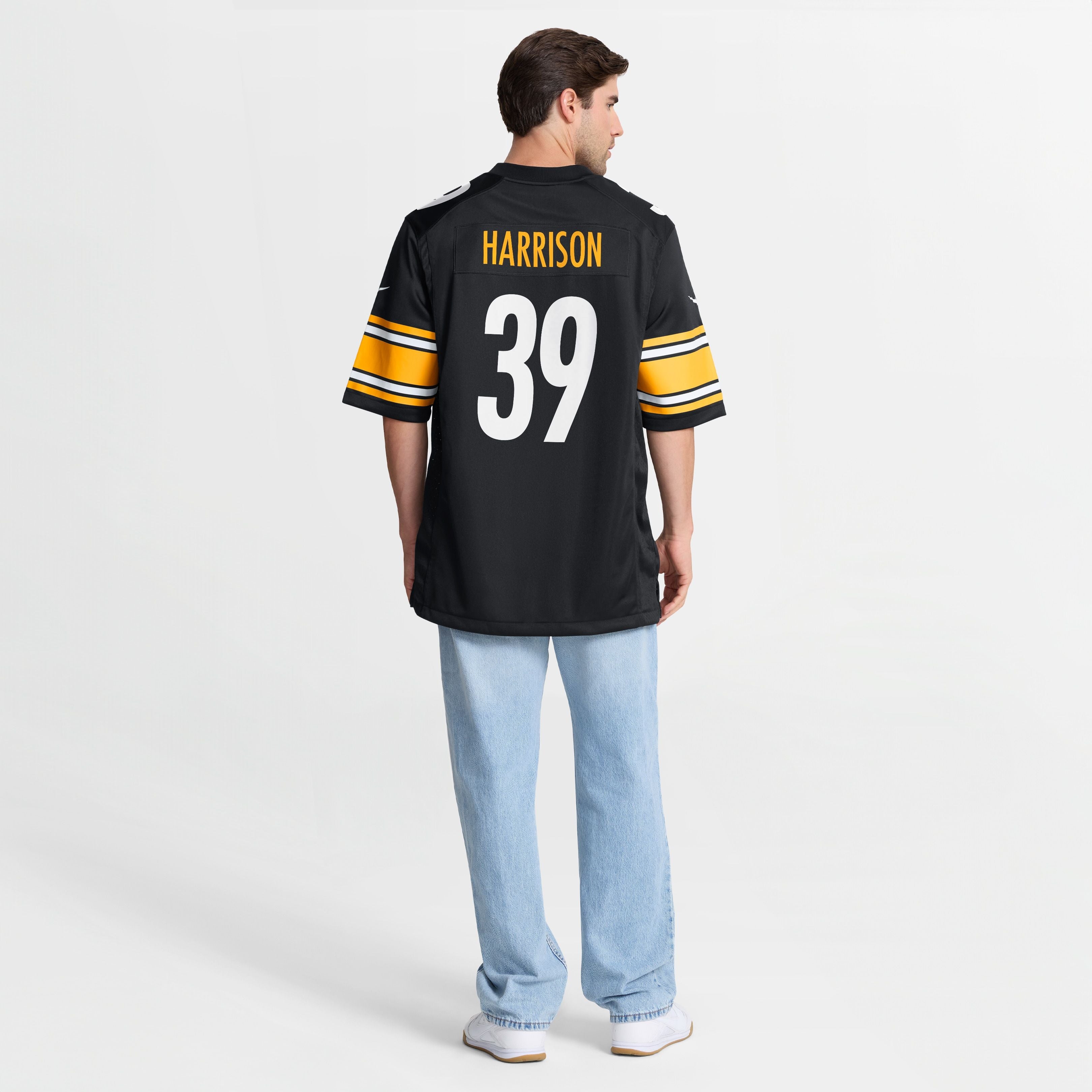 Men's Pittsburgh Steelers Malik Harrison Nike Black Team Game Jersey
