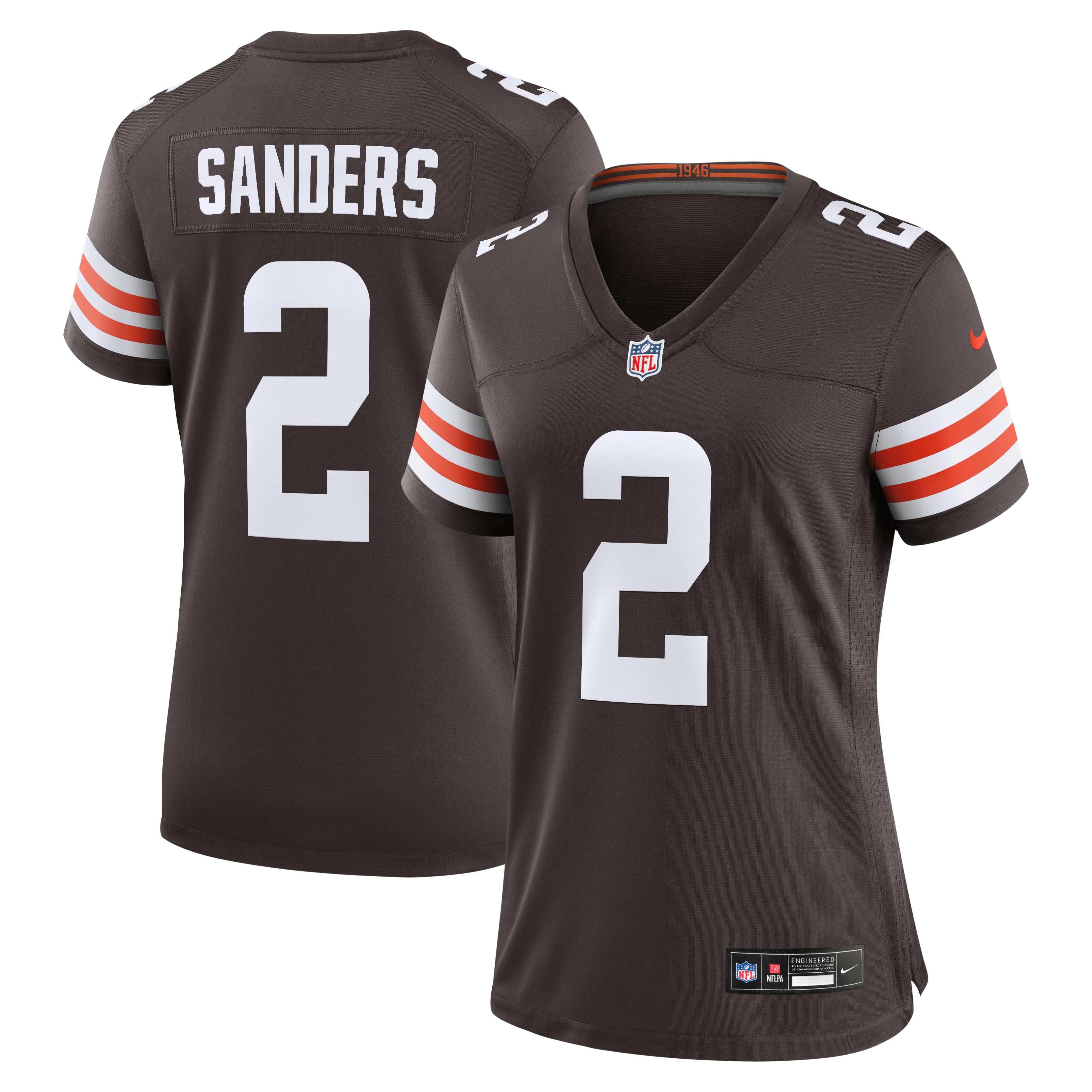 Women's Cleveland Browns Shedeur Sanders Nike Brown Team Game Jersey