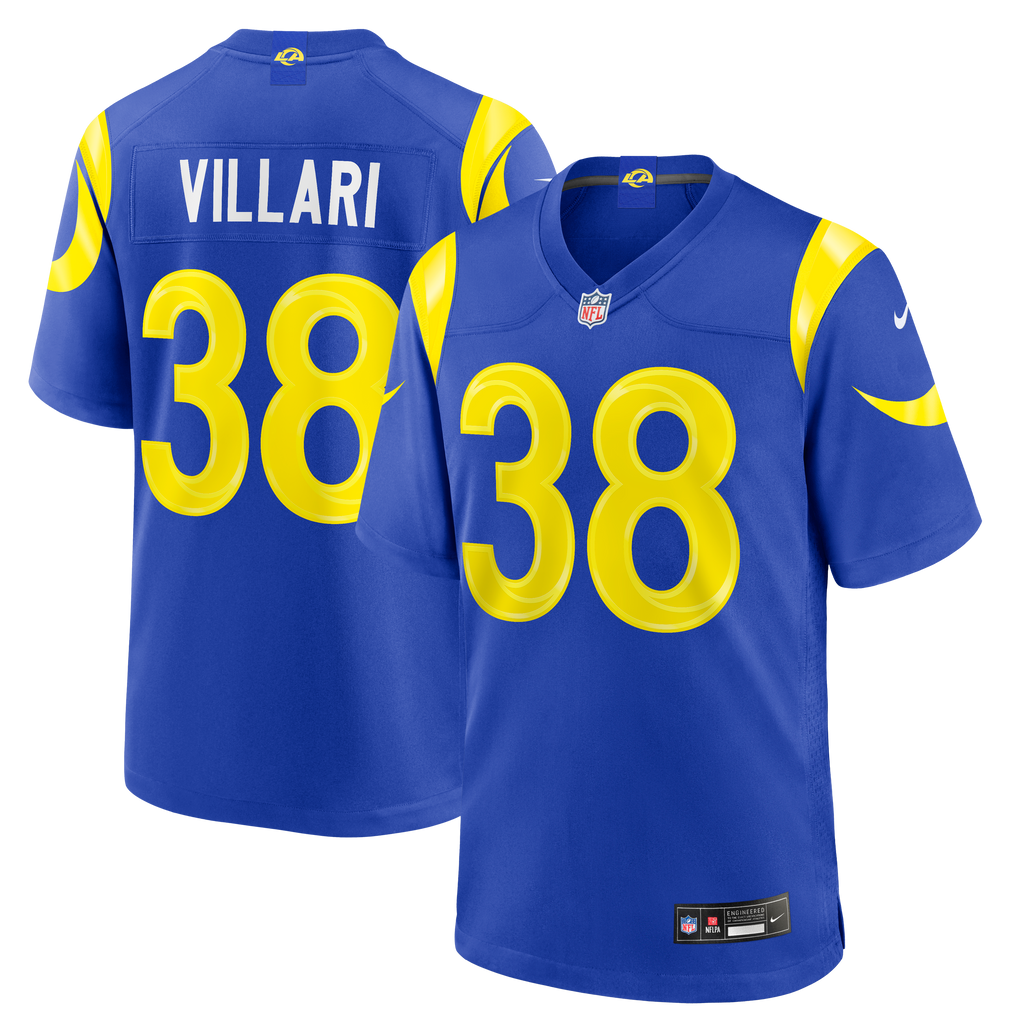 Men's Los Angeles Rams Dan Villari Nike Royal Game Jersey