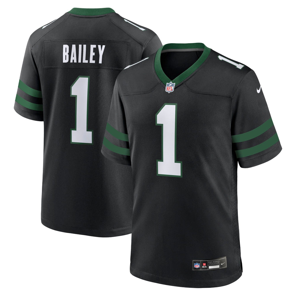 Men's New York Jets David Bailey Nike Legacy Black Alternate Game Player Jersey