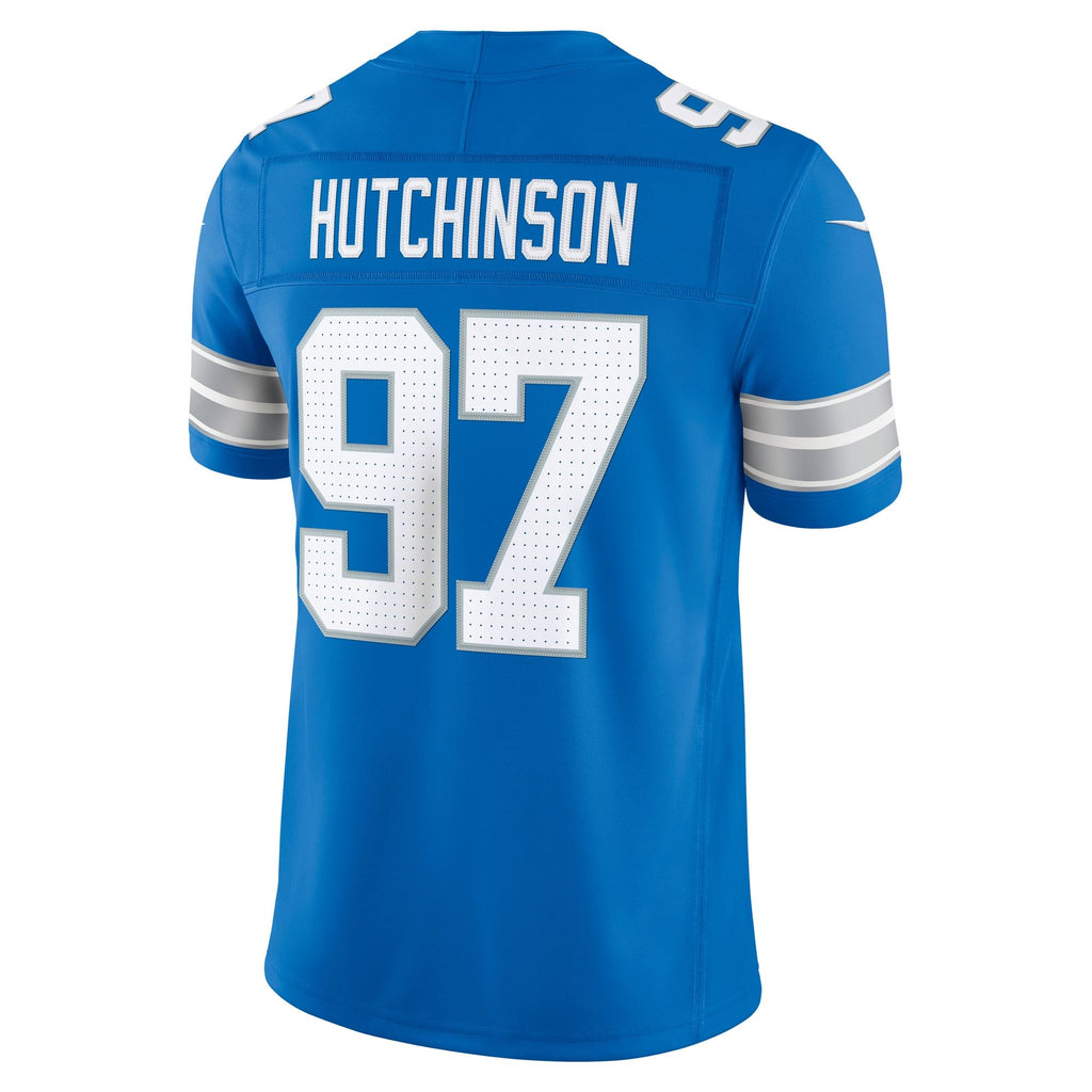 Men's Detroit Lions Aidan Hutchinson Nike Blue Team Vapor Fuse Stitched Limited Jersey