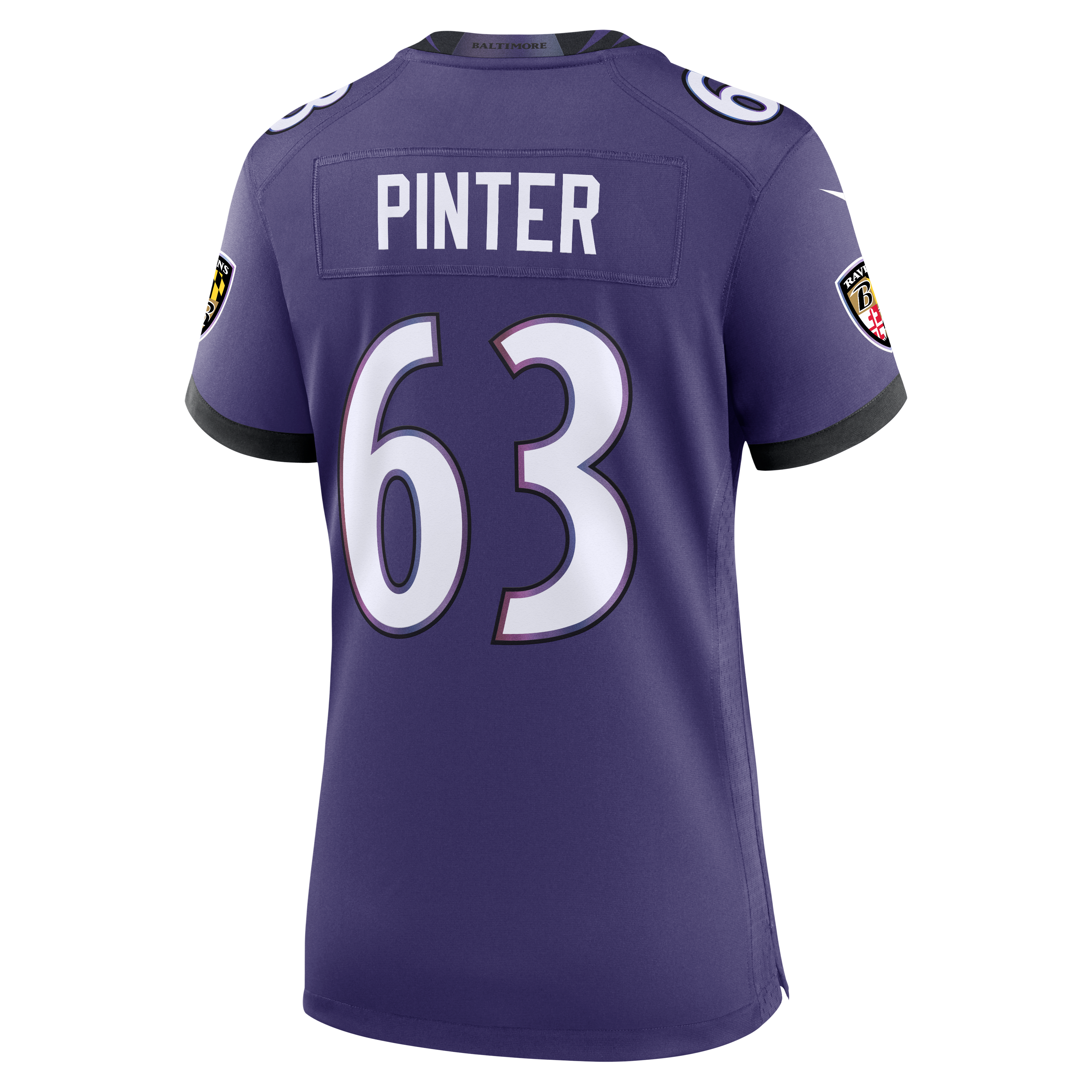 Women's Baltimore Ravens Danny Pinter Nike Purple Team Game Jersey