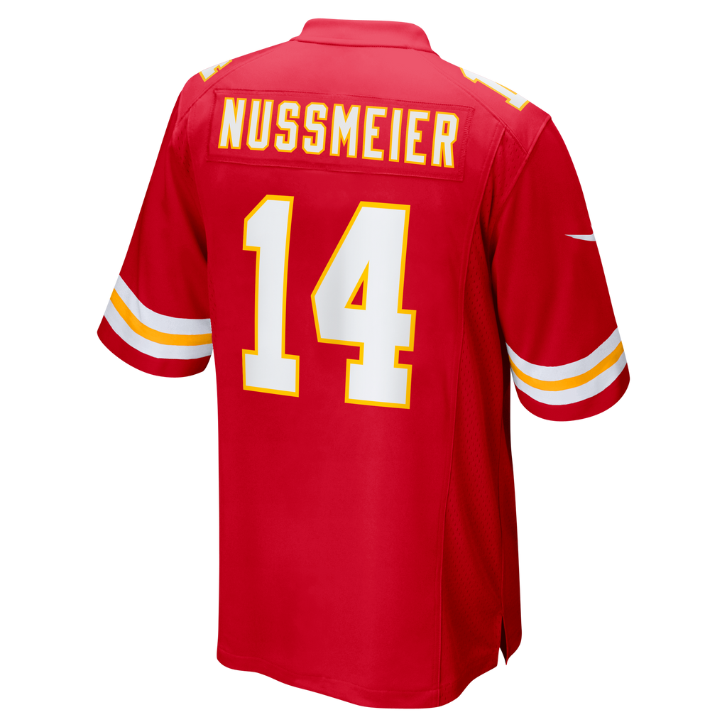 Men's Kansas City Chiefs Garrett Nussmeier Nike Red Game Jersey