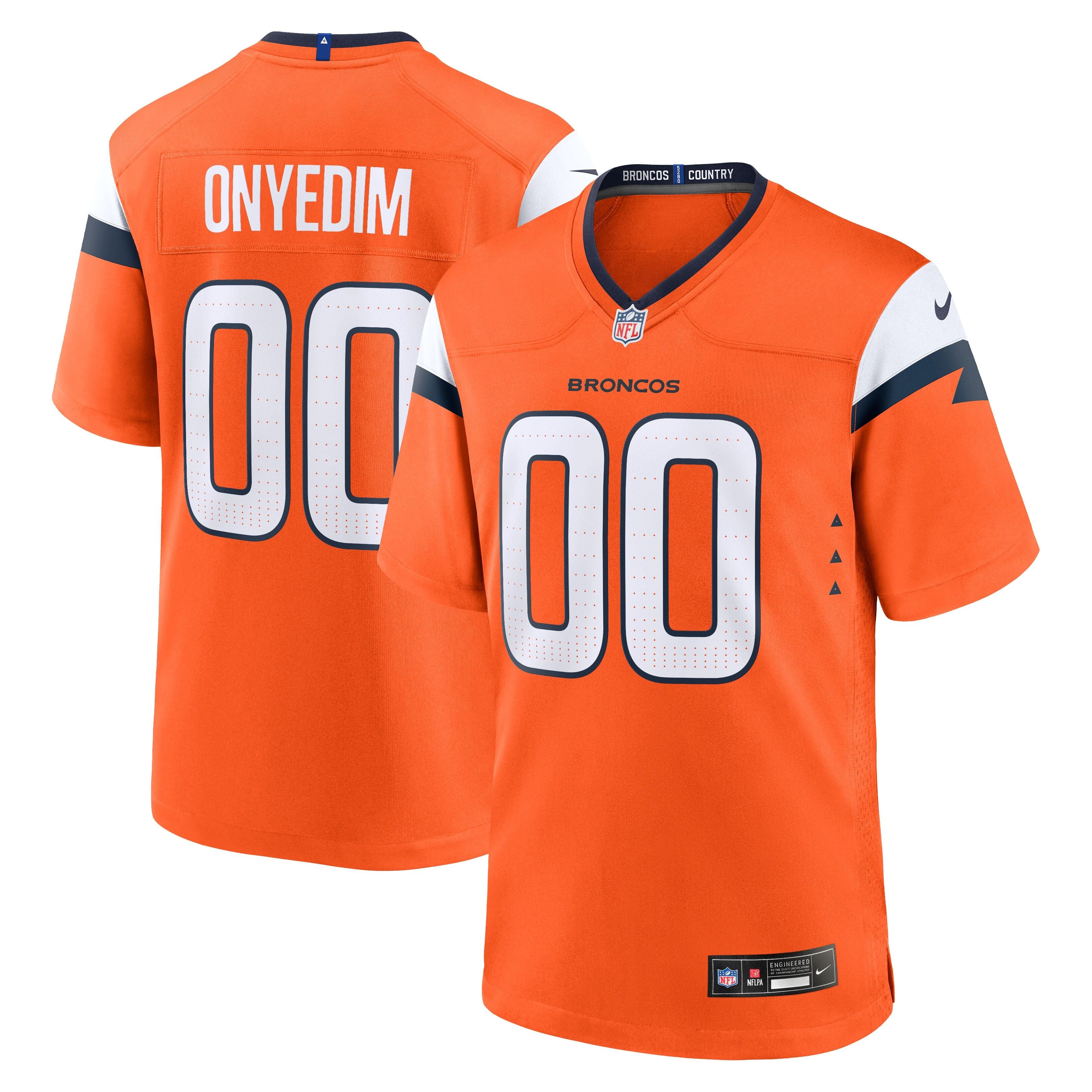 Men's Denver Broncos Tyler Onyedim Nike Orange Game Jersey
