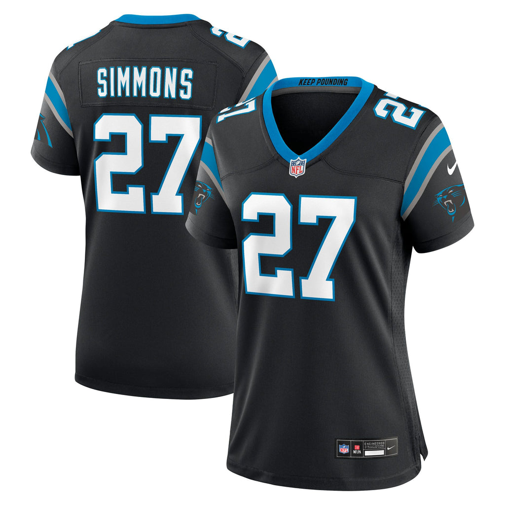 Women's Carolina Panthers Isaiah Simmons Nike Black Team Game Jersey