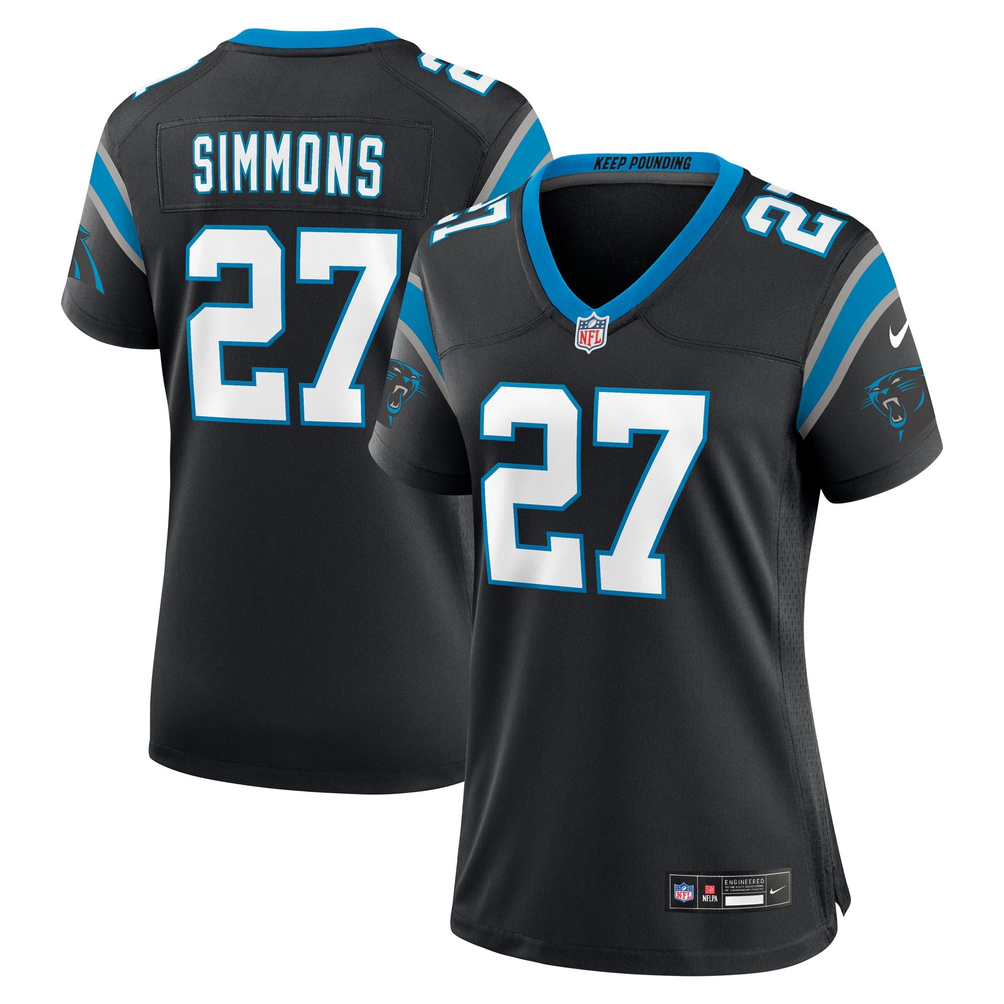 Women's Carolina Panthers Isaiah Simmons Nike Black Team Game Jersey