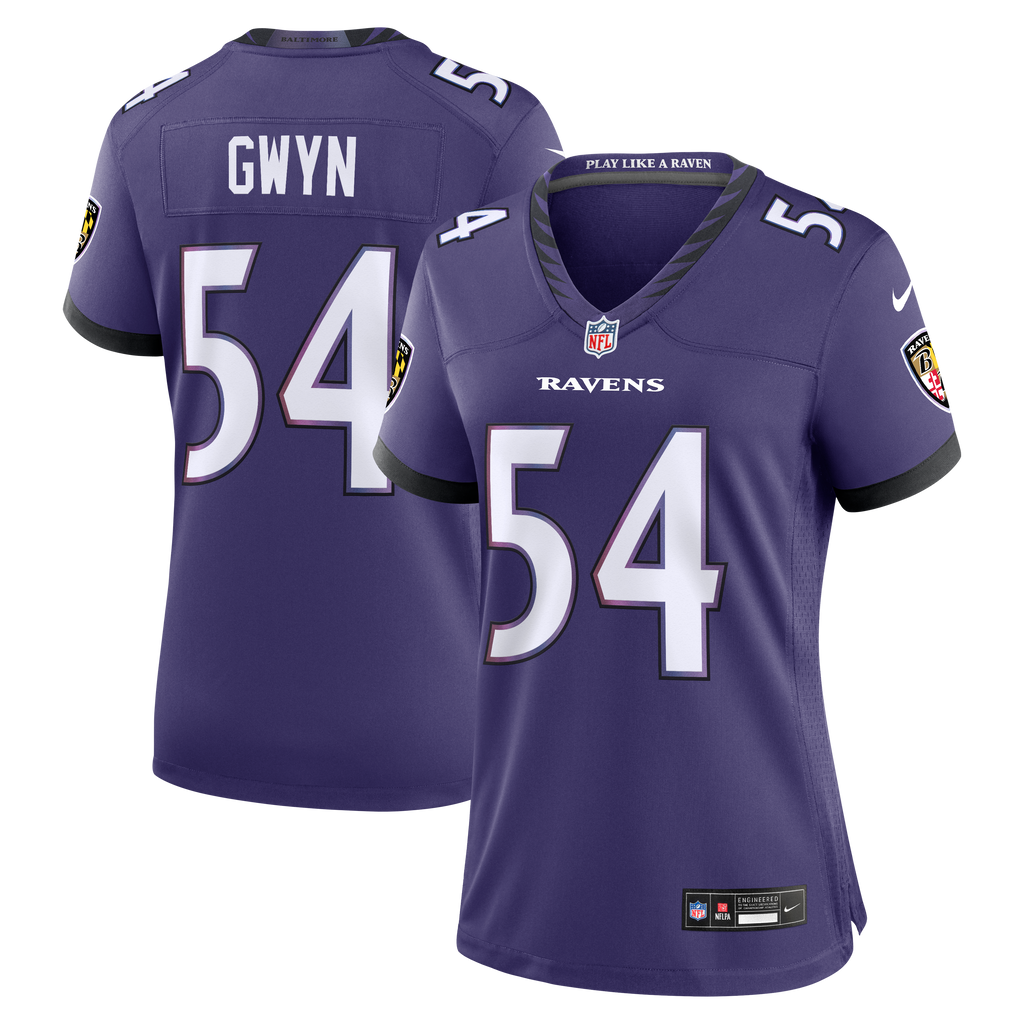 Women's Baltimore Ravens Jovaughn Gwyn Nike Purple Team Game Jersey