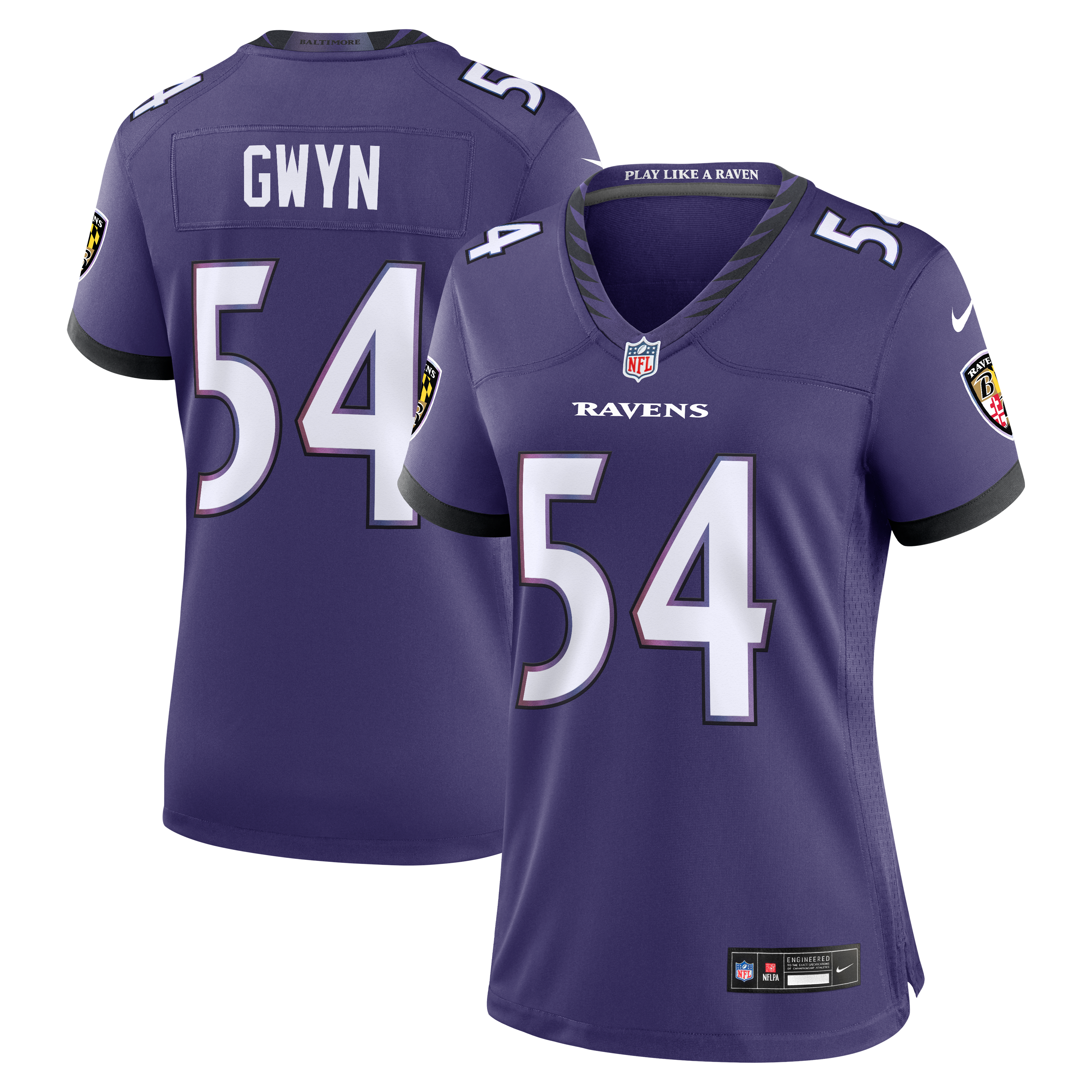 Women's Baltimore Ravens Jovaughn Gwyn Nike Purple Team Game Jersey