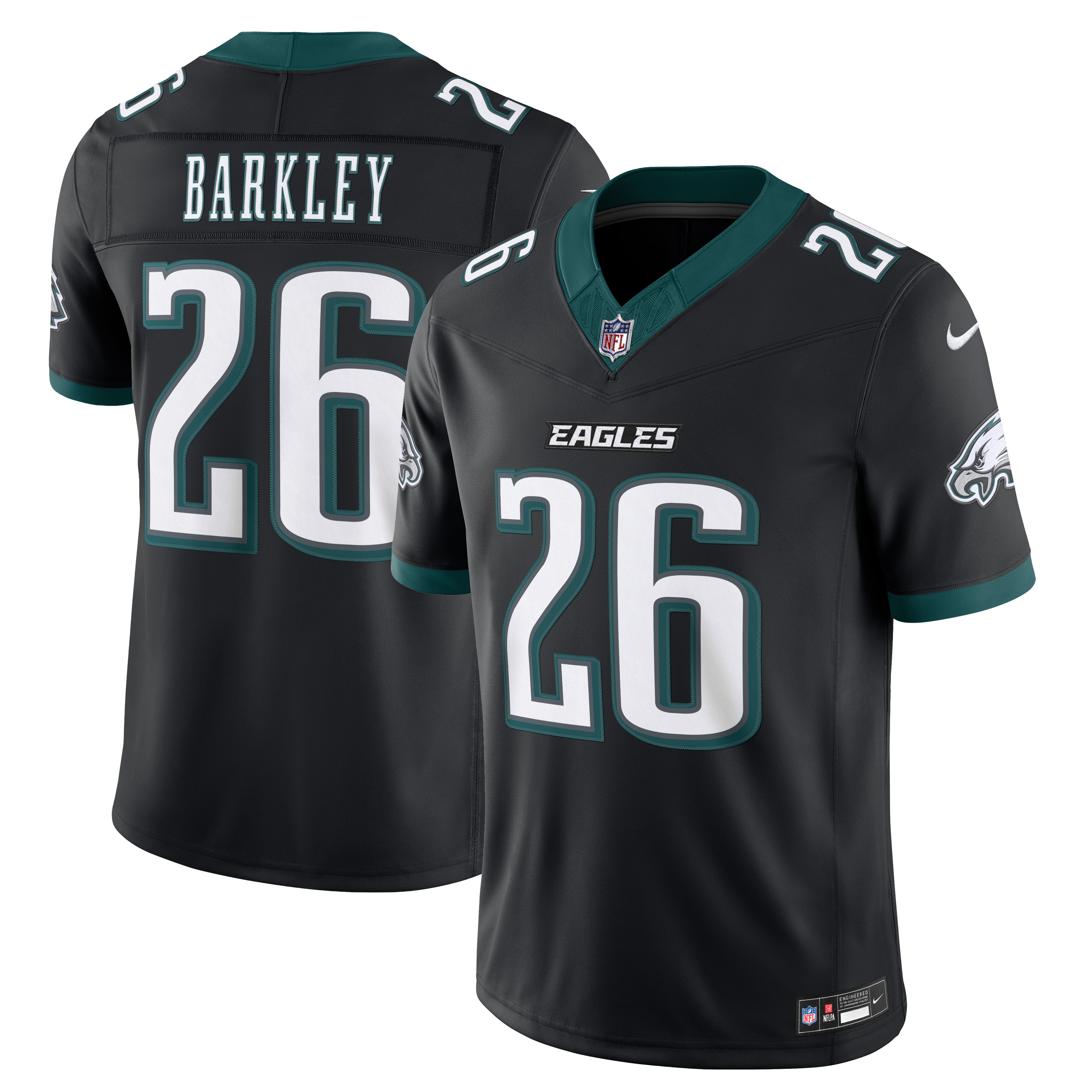 Men's Philadelphia Eagles Saquon Barkley Nike Black Alternate Vapor Fuse Stitched Limited Jersey