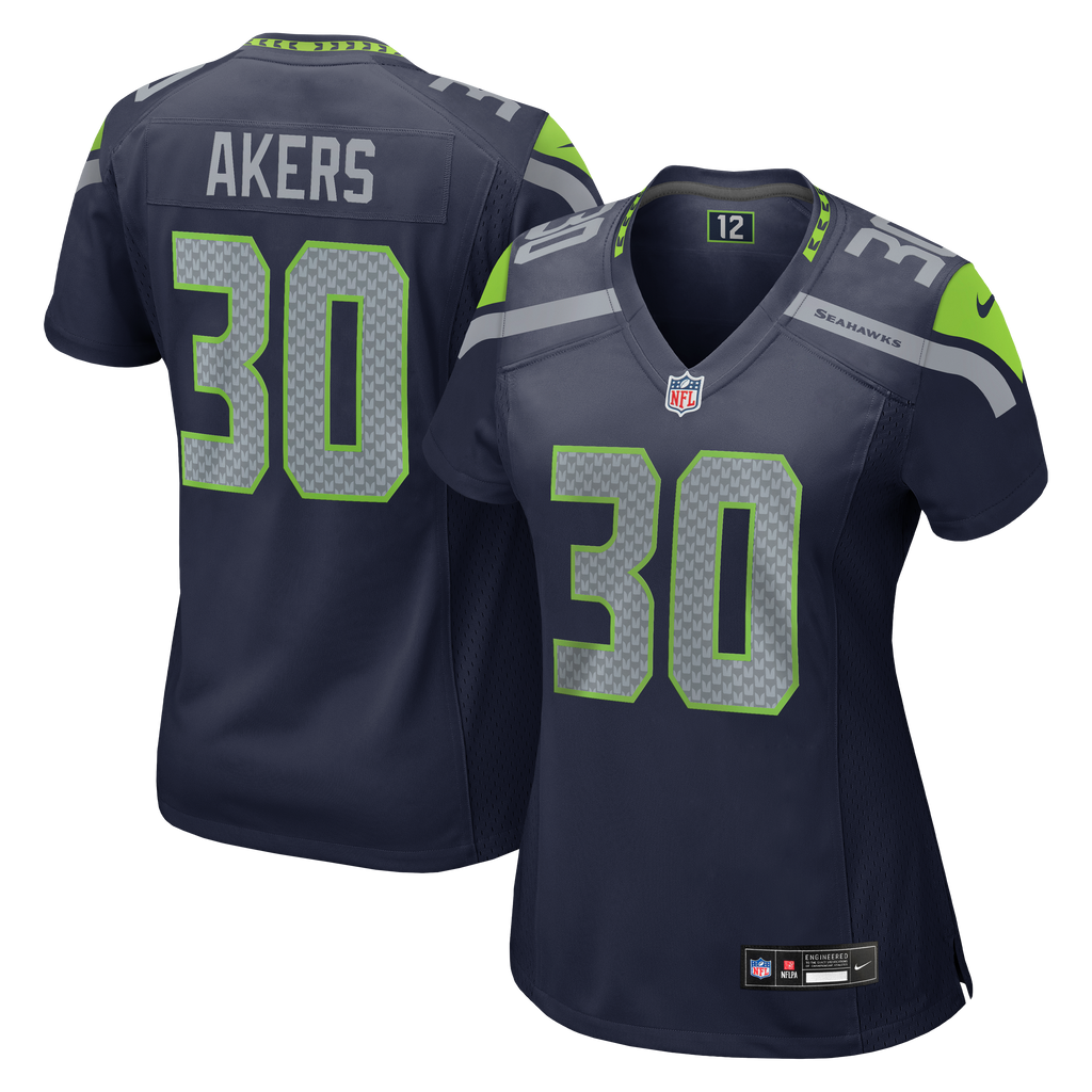 Women's Seattle Seahawks Cam Akers Nike College Navy Team Game Jersey