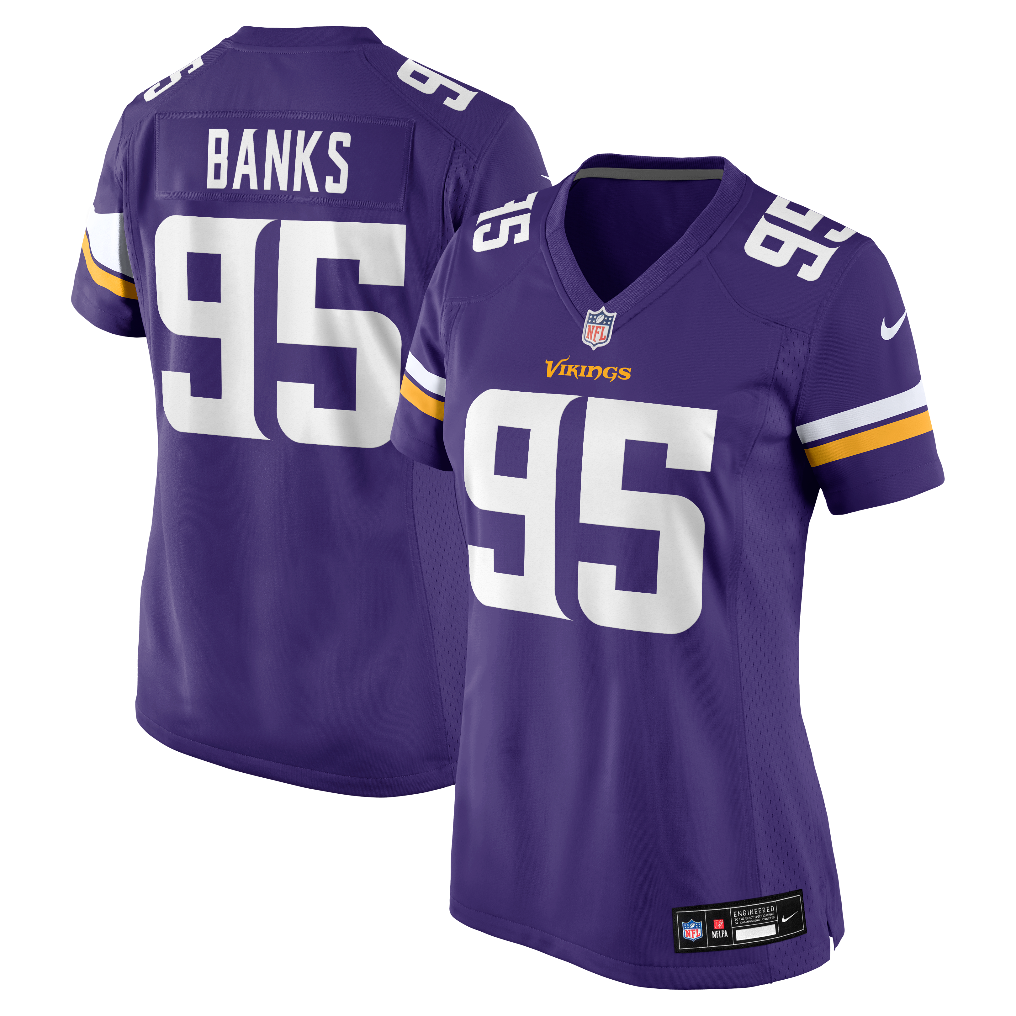 Women's Minnesota Vikings Caleb Banks Nike Purple Team Game Jersey