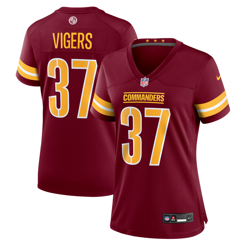Women's Washington Commanders Carlin Vigers Nike Burgundy Team Game Jersey