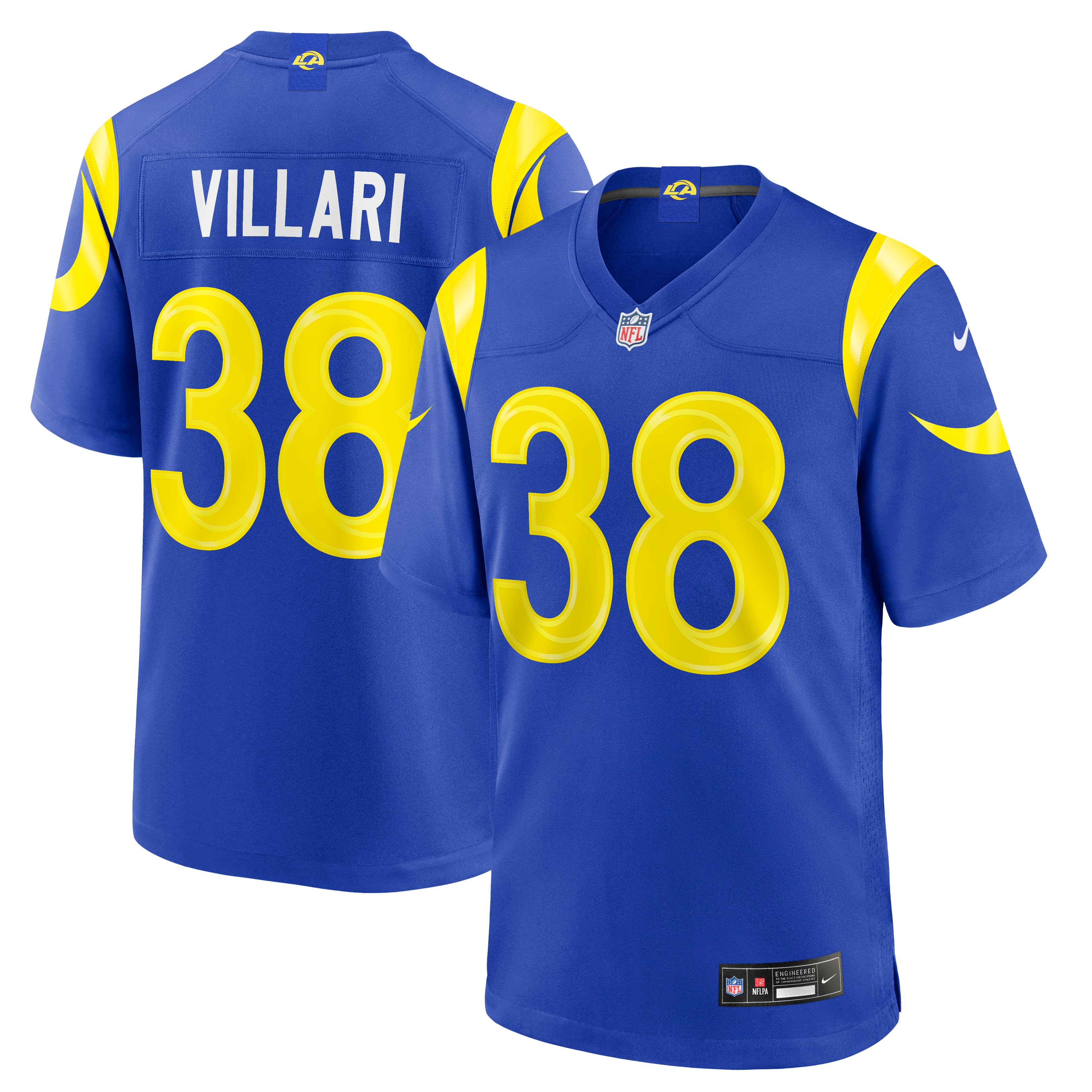 Men's Los Angeles Rams Dan Villari Nike Royal Game Jersey