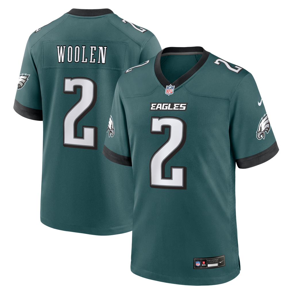 Men's Philadelphia Eagles Tariq Woolen Nike Midnight Green Team Game Jersey