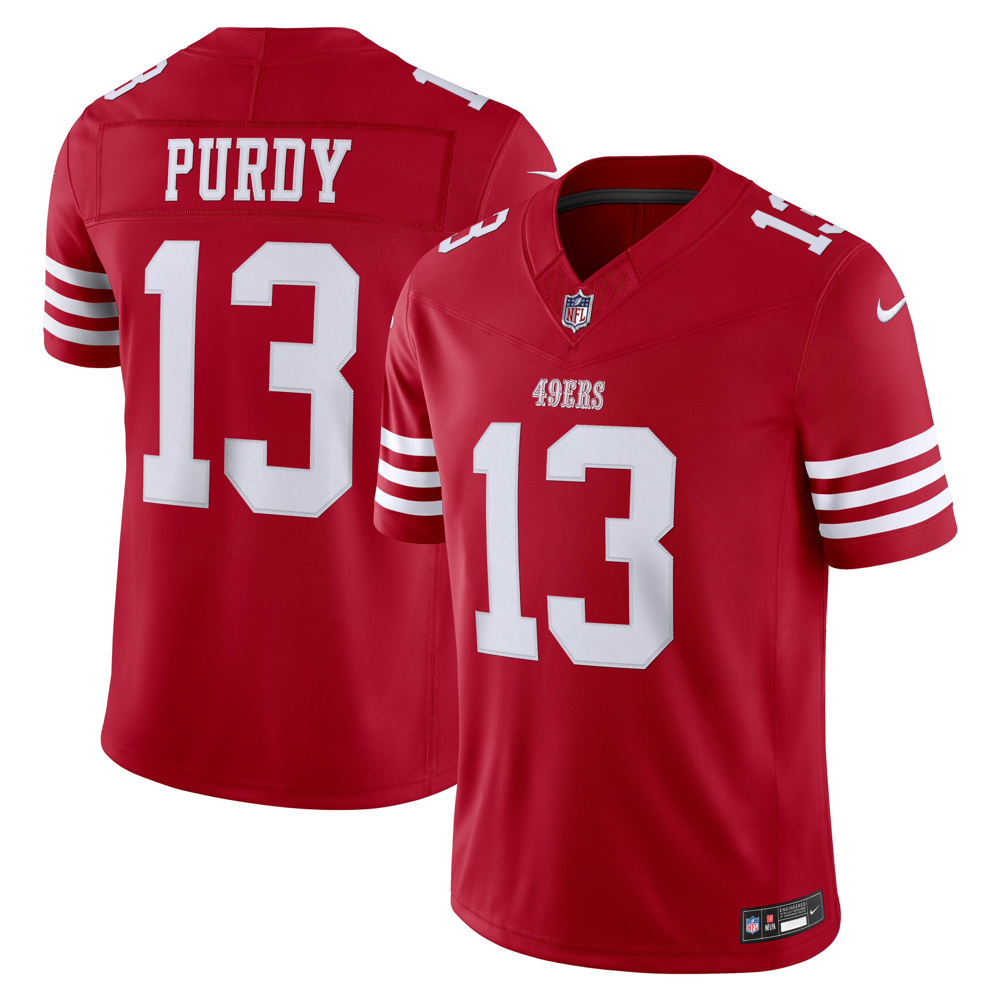 Men's San Francisco 49Ers Brock Purdy Nike Scarlet Team Vapor Fuse Stitched Limited Jersey