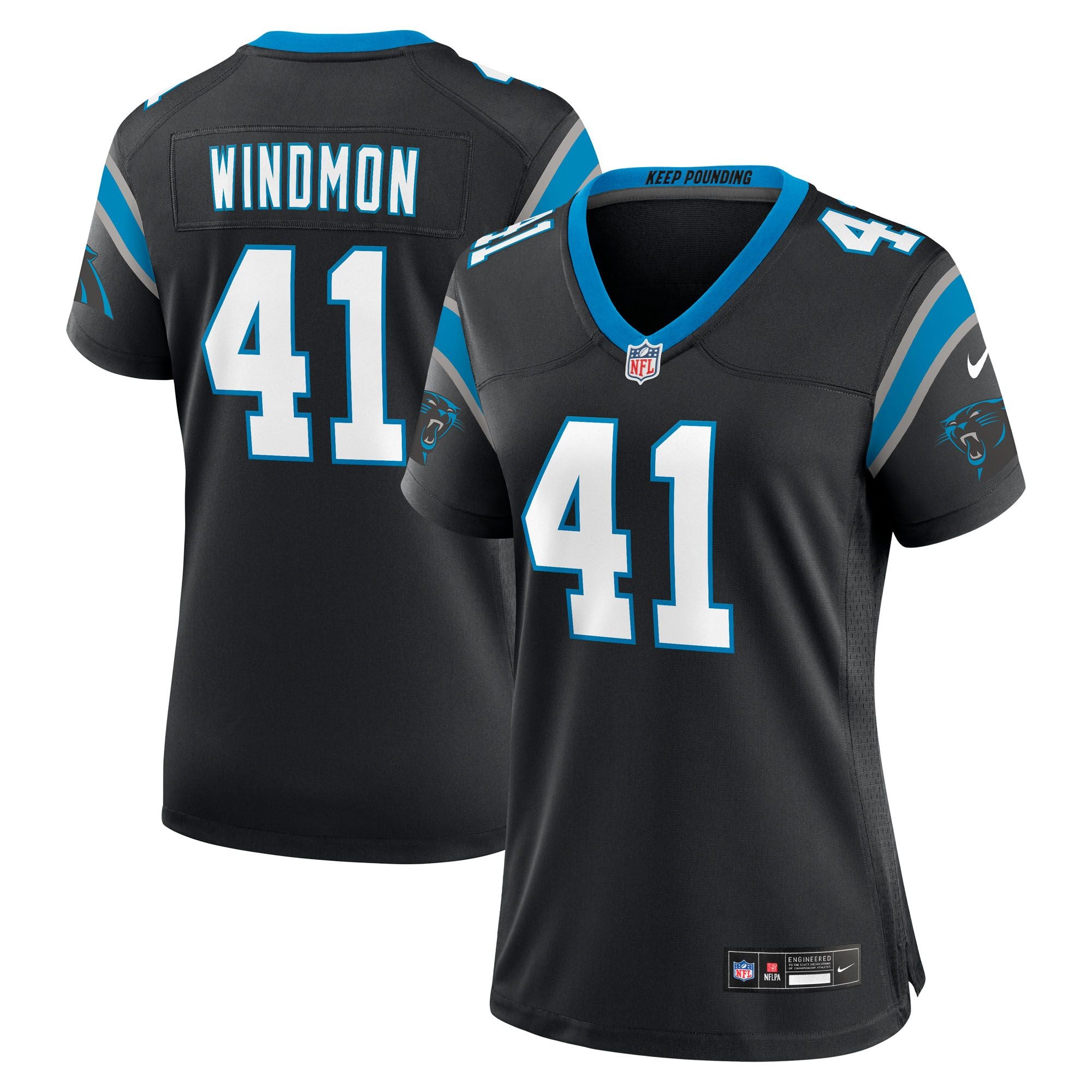 Women's Carolina Panthers Jacoby Windmon Nike Black Team Game Jersey