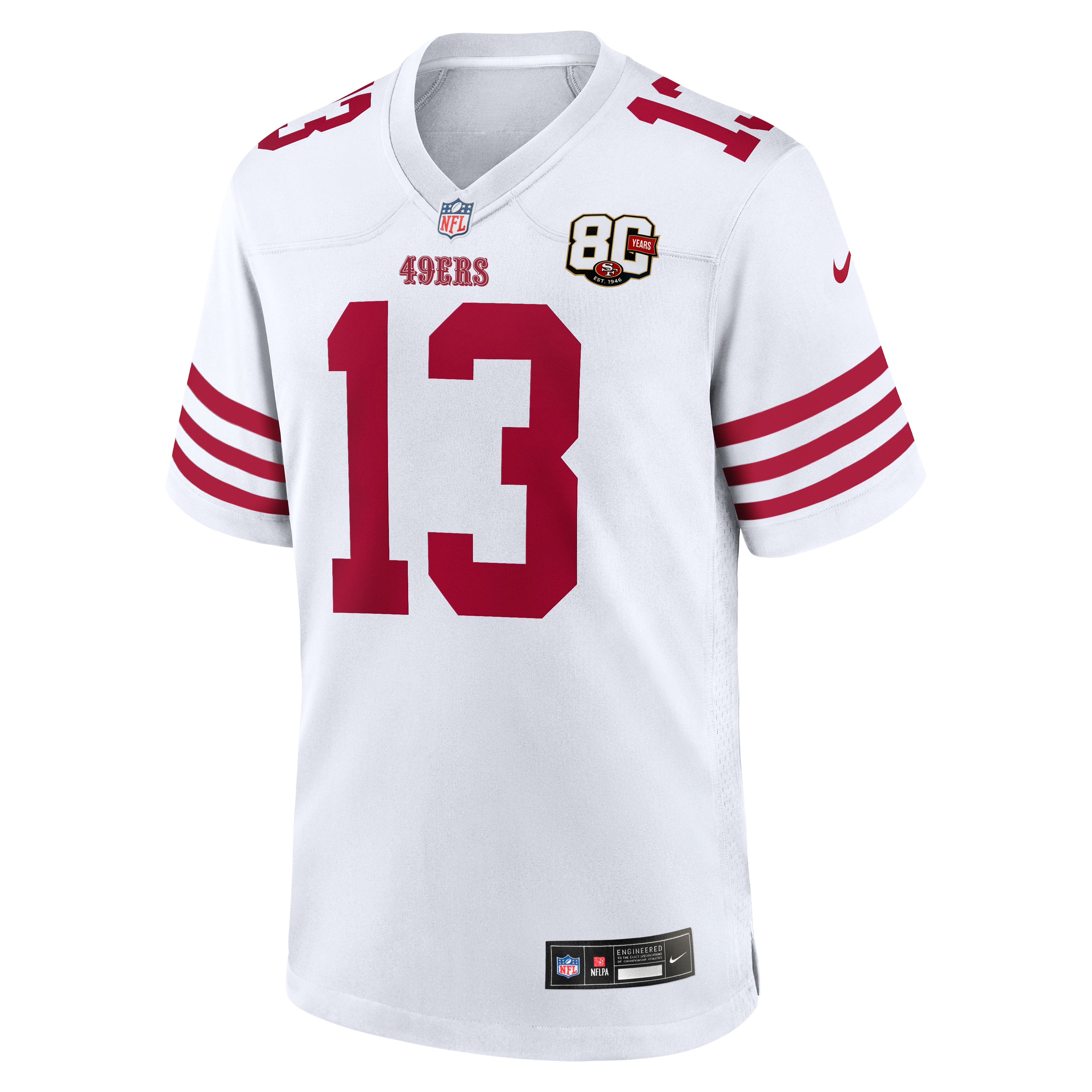 Men's San Francisco 49Ers Brock Purdy Nike White 80Th Anniversary Game Jersey