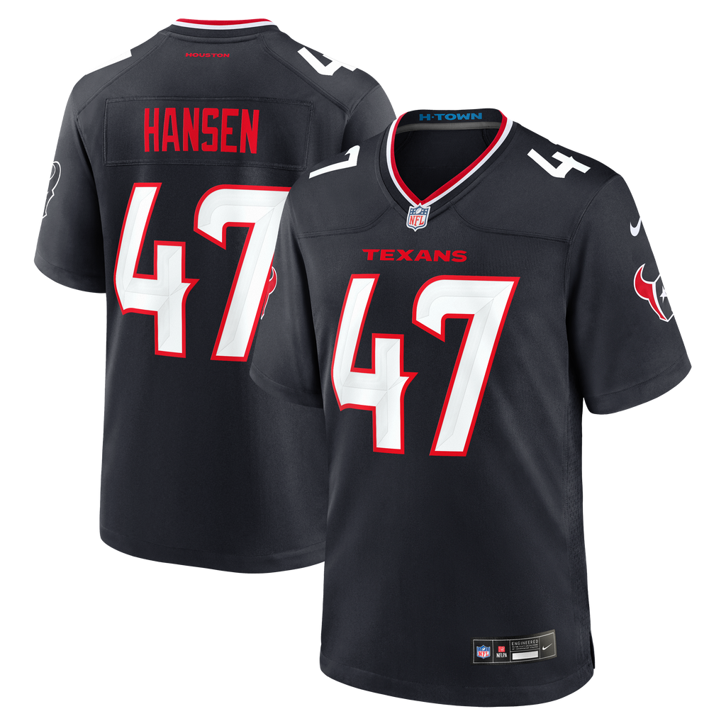 Men's Houston Texans Louis Hansen Nike Navy Team Game Jersey