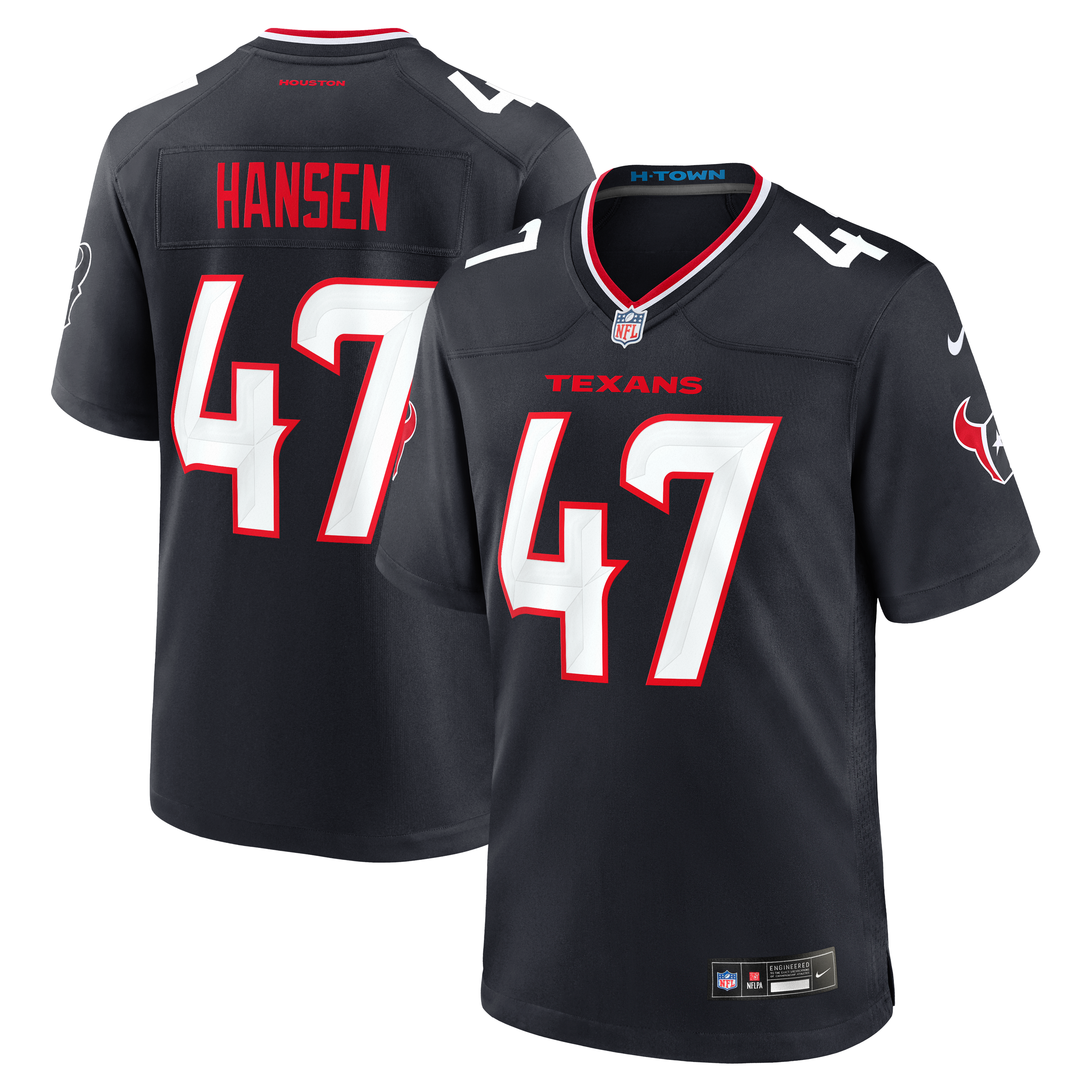 Men's Houston Texans Louis Hansen Nike Navy Team Game Jersey