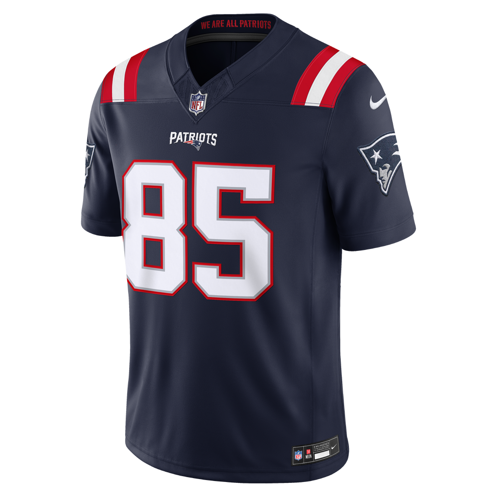 Men's New England Patriots Hunter Henry Nike Navy Team Vapor Fuse Stitched Limited Jersey