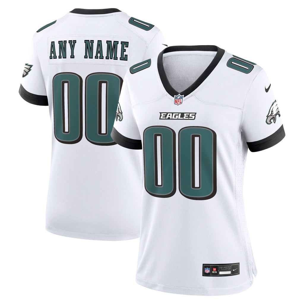 Women's Philadelphia Eagles Nike White Team Custom Game Jersey