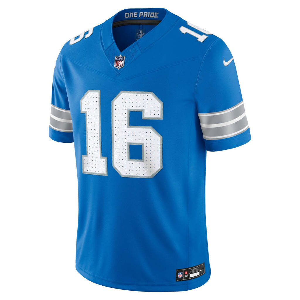 Men's Detroit Lions Jared Goff Nike Blue Team Vapor Fuse Stitched Limited Jersey