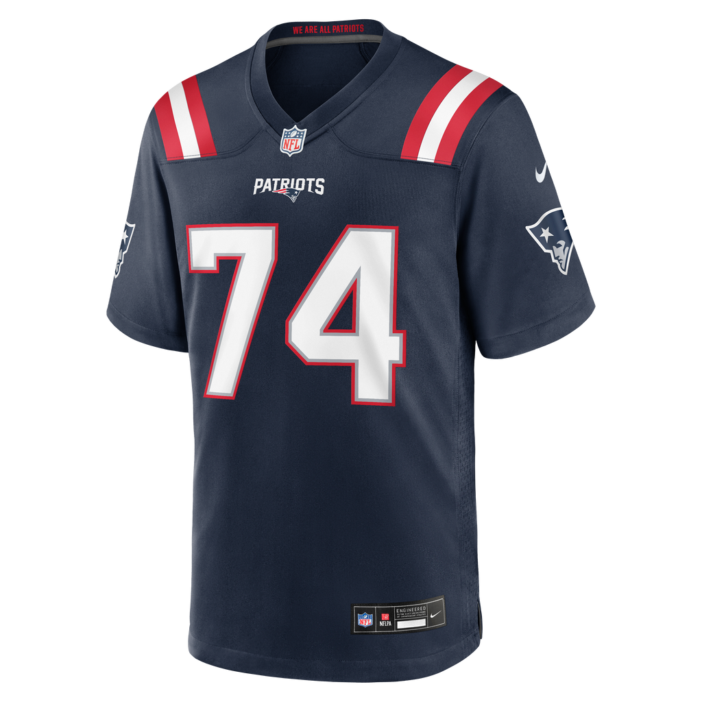 Men's New England Patriots Caleb Lomu Nike Navy 2026 Nfl Draft First Round Pick No 28 Team Game Jersey
