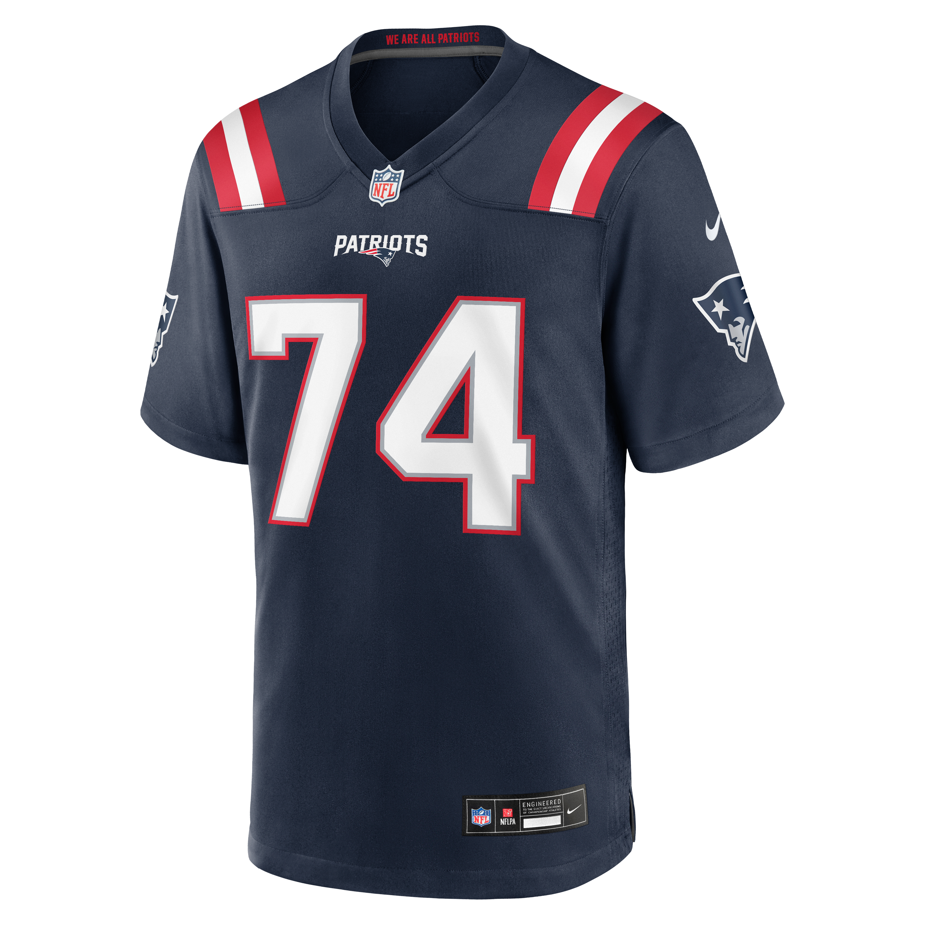 Men's New England Patriots Caleb Lomu Nike Navy 2026 Nfl Draft First Round Pick No 28 Team Game Jersey