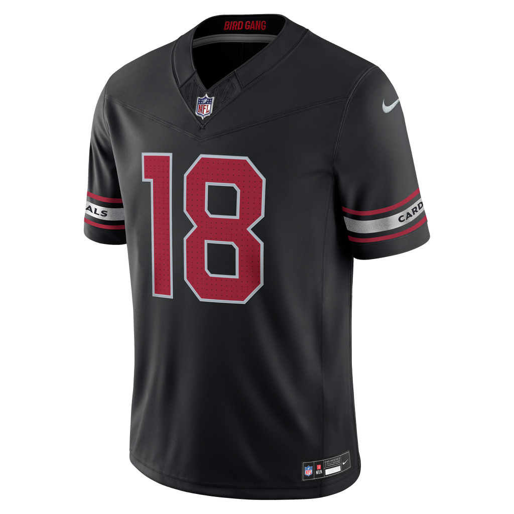 Men's Arizona Cardinals Marvin Harrison Jr Nike Black Alternate Vapor Fuse Stitched Limited Jersey