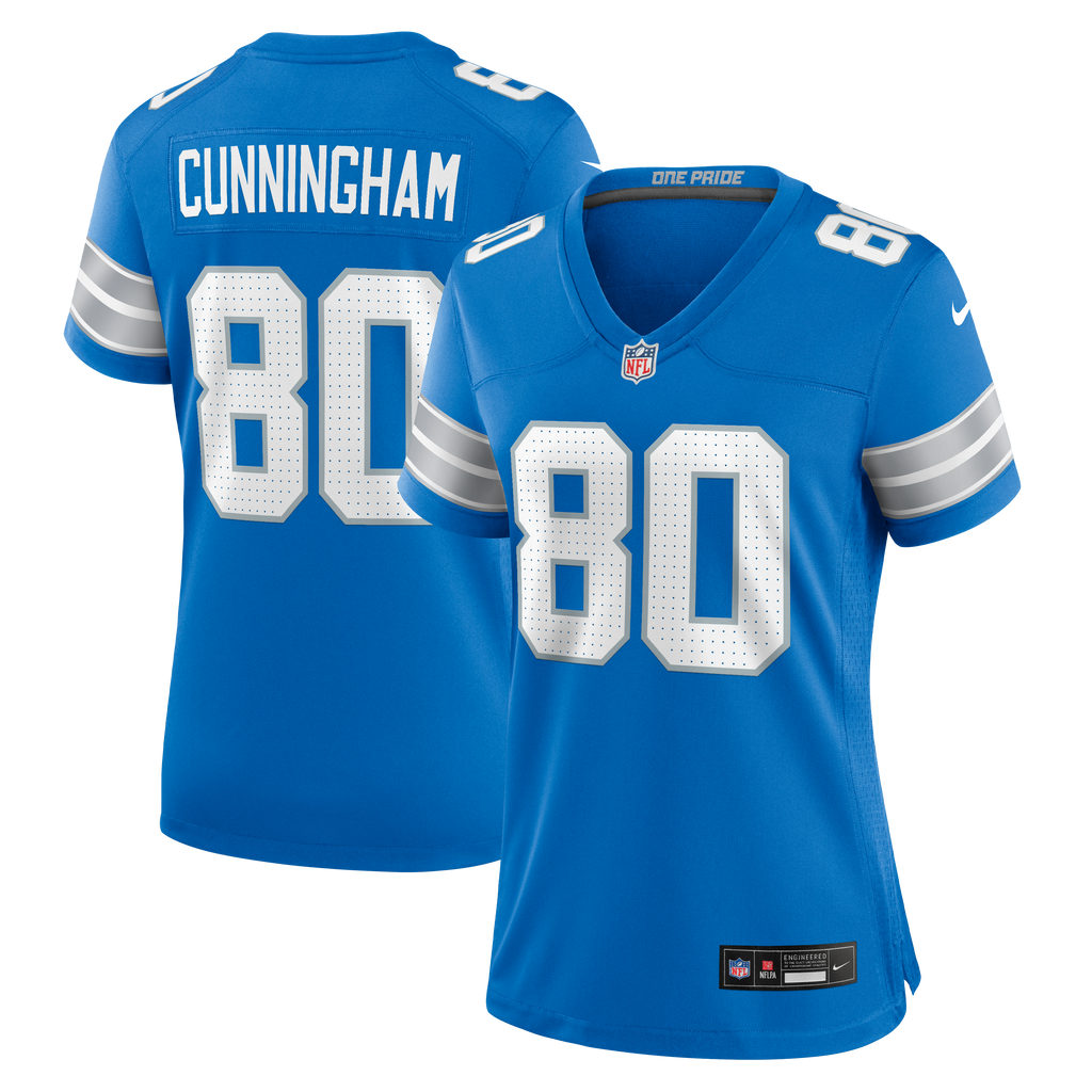 Women's Detroit Lions Malik Cunningham Nike Blue Team Game Jersey