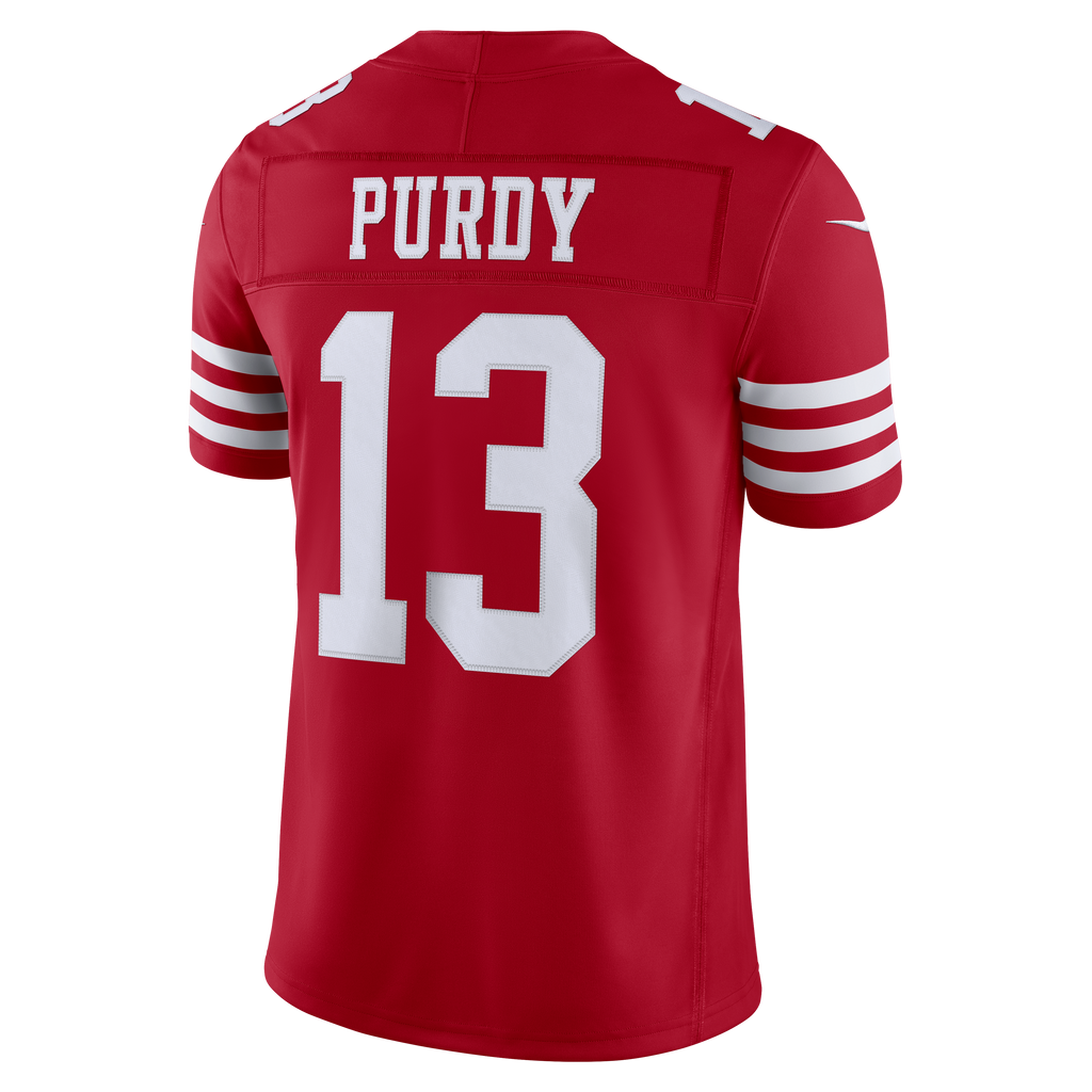 Men's San Francisco 49Ers Brock Purdy Nike Scarlet Team Vapor Fuse Stitched Limited Jersey