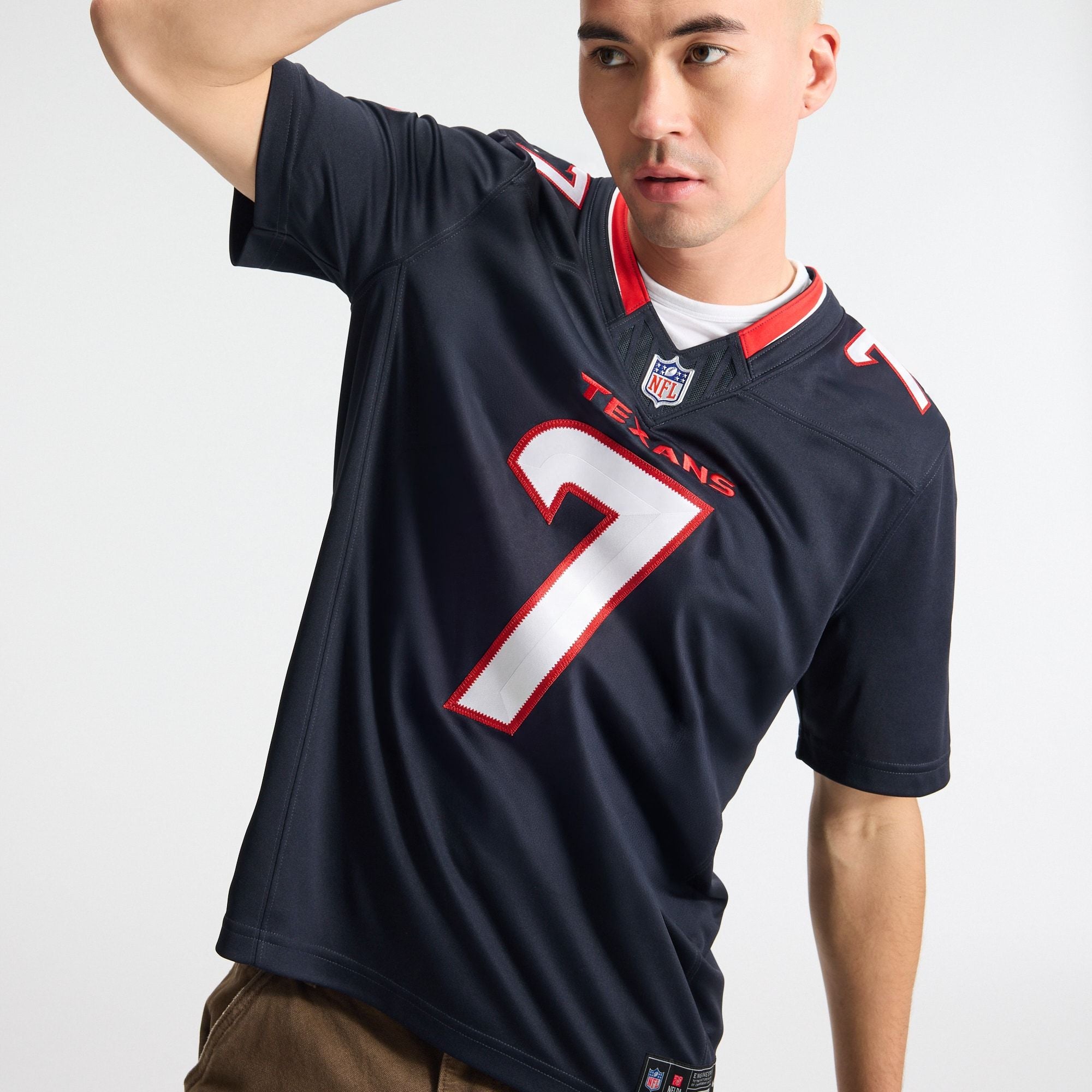 Men's Houston Texans Cj Stroud Nike Navy Team Vapor Fuse Stitched Limited Jersey