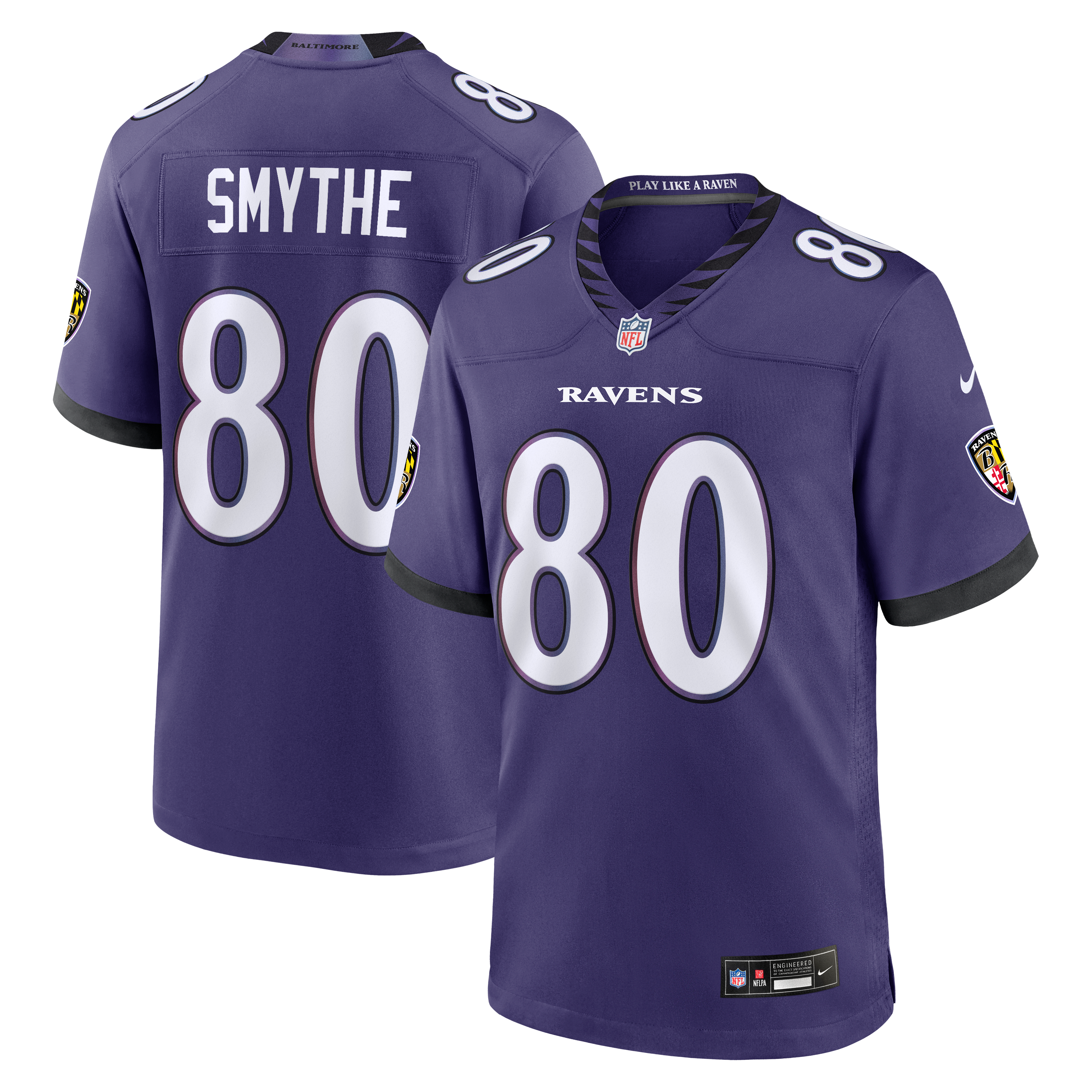 Men's Baltimore Ravens Durham Smythe Nike Purple Team Game Jersey