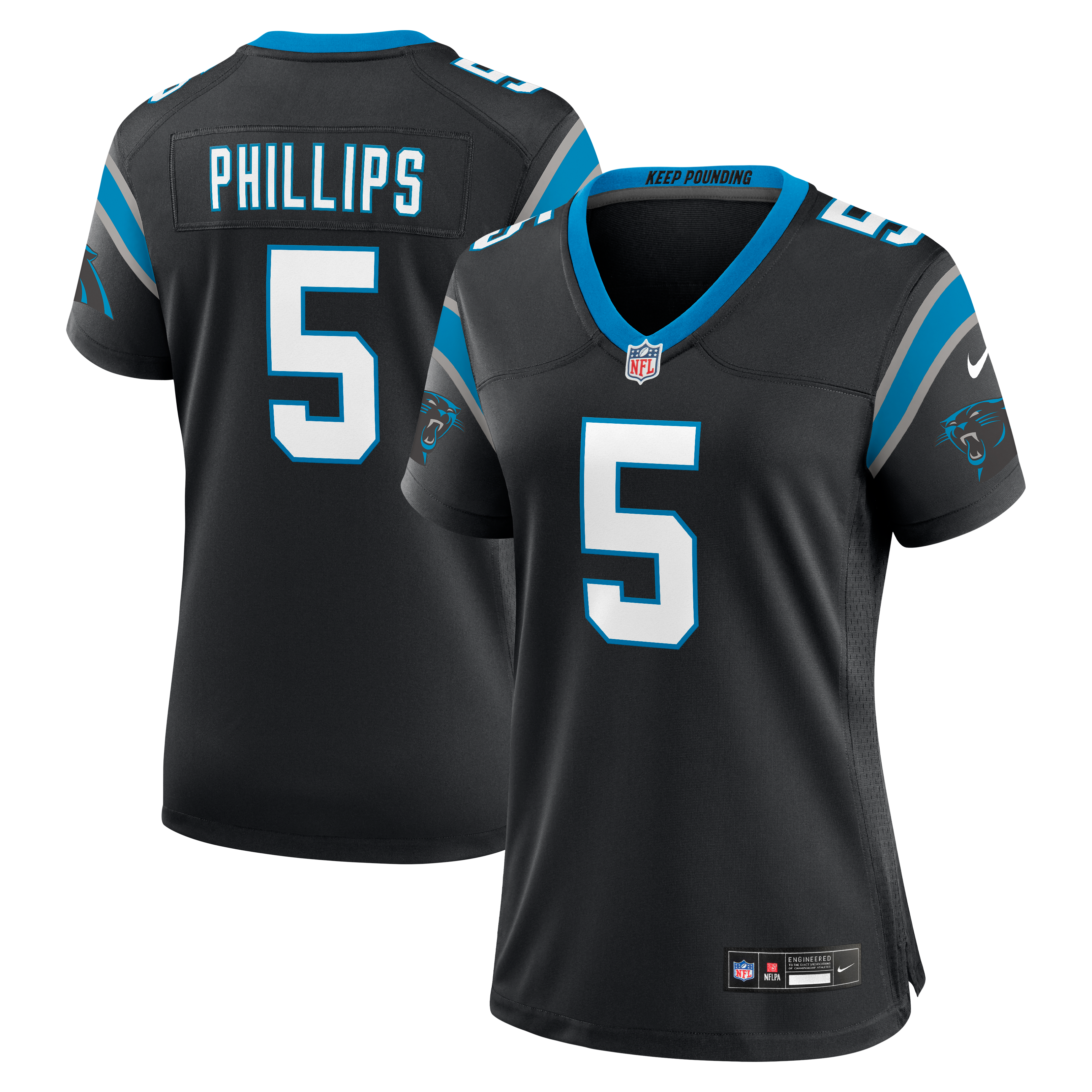 Women's Carolina Panthers Jaelan Phillips Nike Black Team Game Jersey