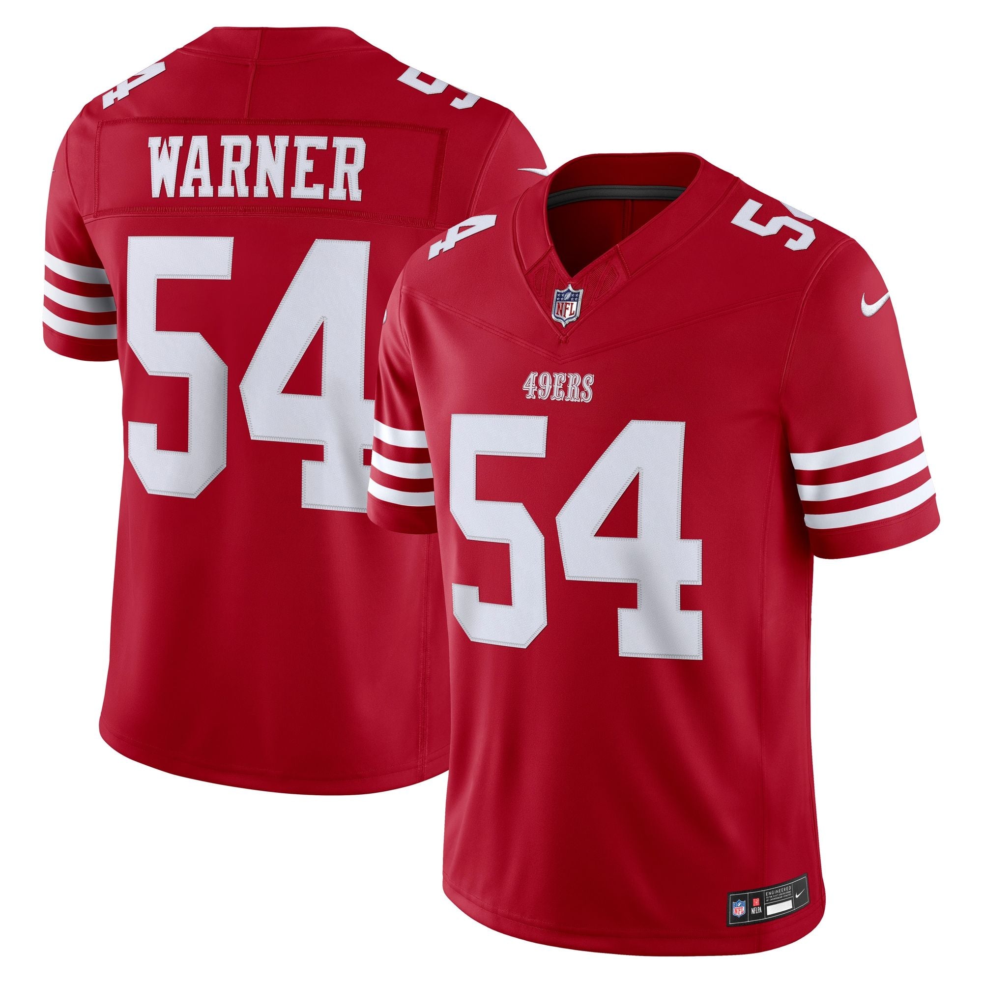 Men's San Francisco 49Ers Fred Warner Nike Scarlet Team Vapor Fuse Stitched Limited Jersey