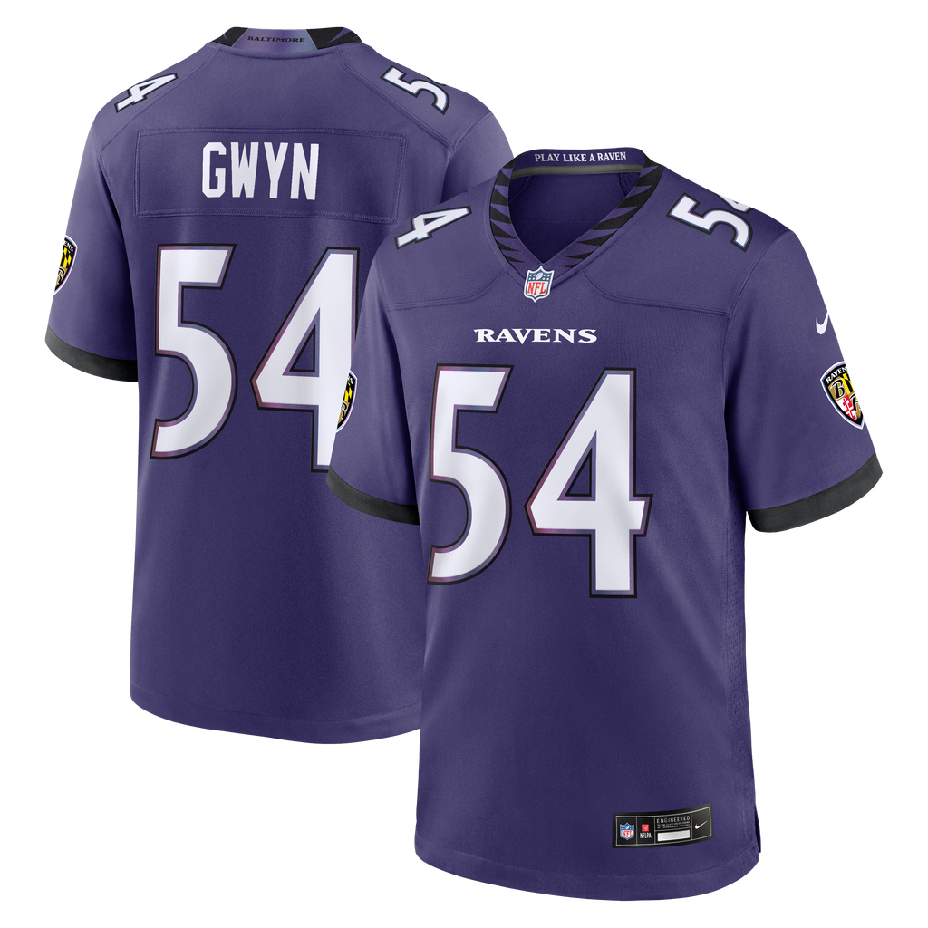Men's Baltimore Ravens Jovaughn Gwyn Nike Purple Team Game Jersey