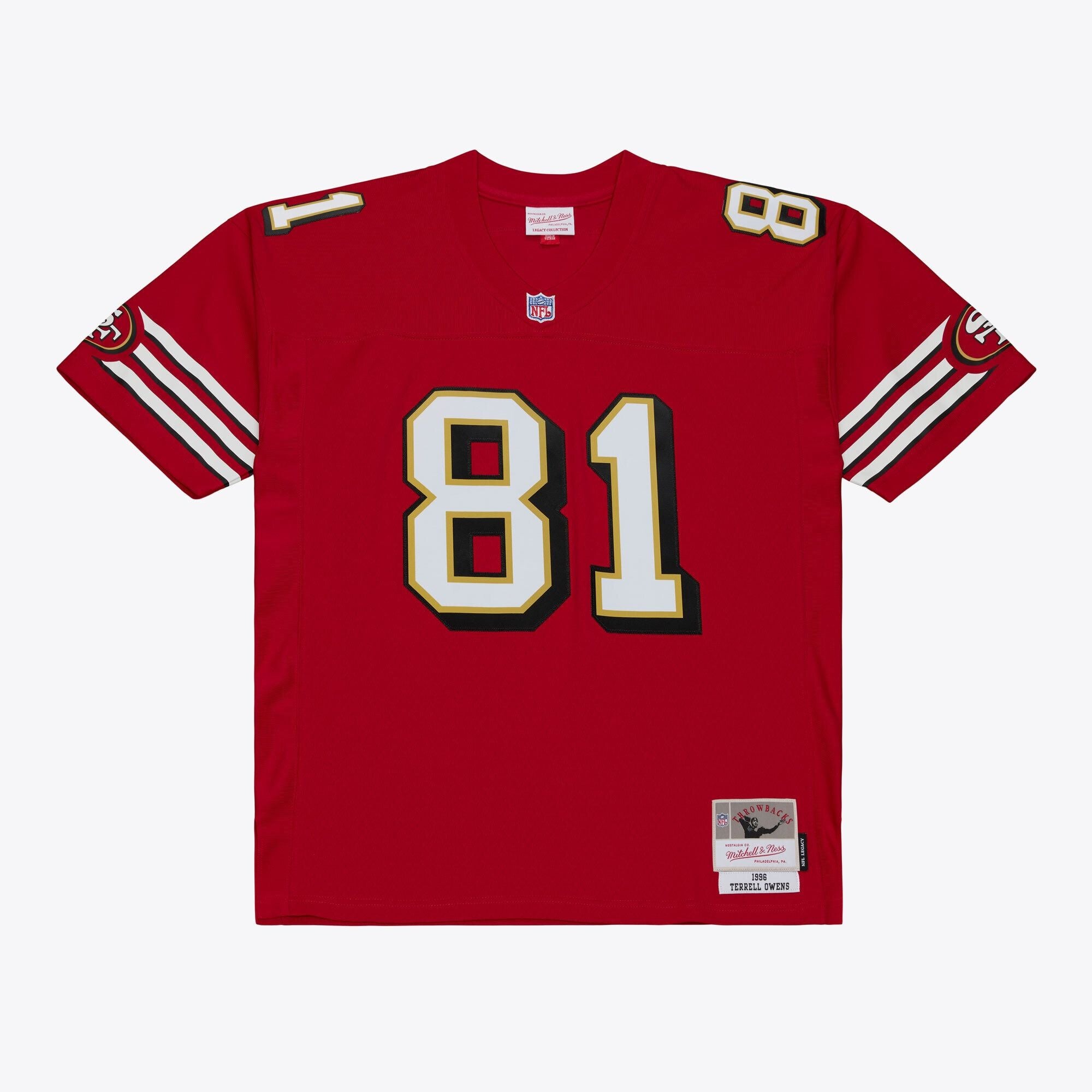 Men's San Francisco 49Ers Terrell Owens Mitchell And Ness Red 1996 Legacy Replica Player Jersey