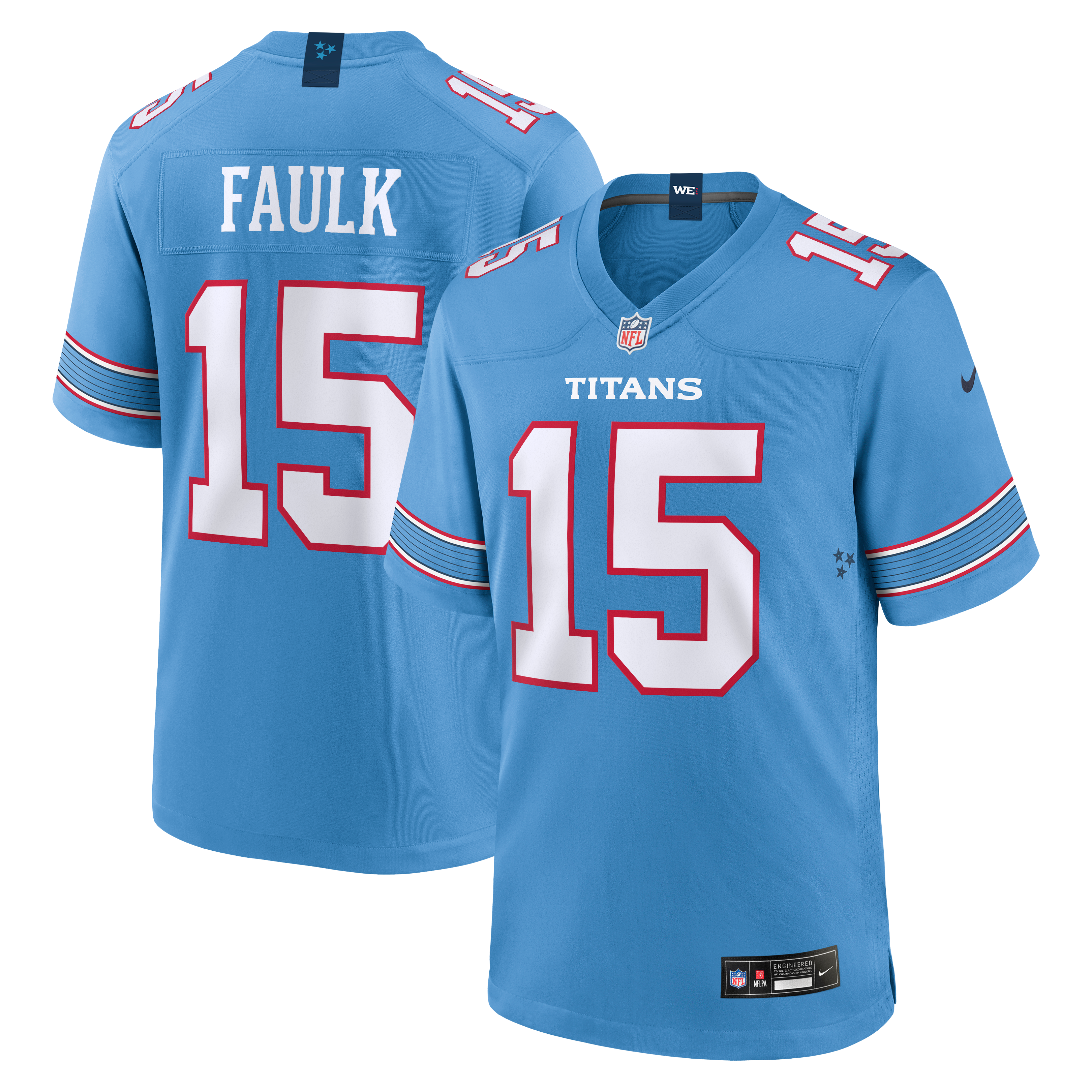Men's Tennessee Titans Keldric Faulk Nike Light Blue Team Game Jersey